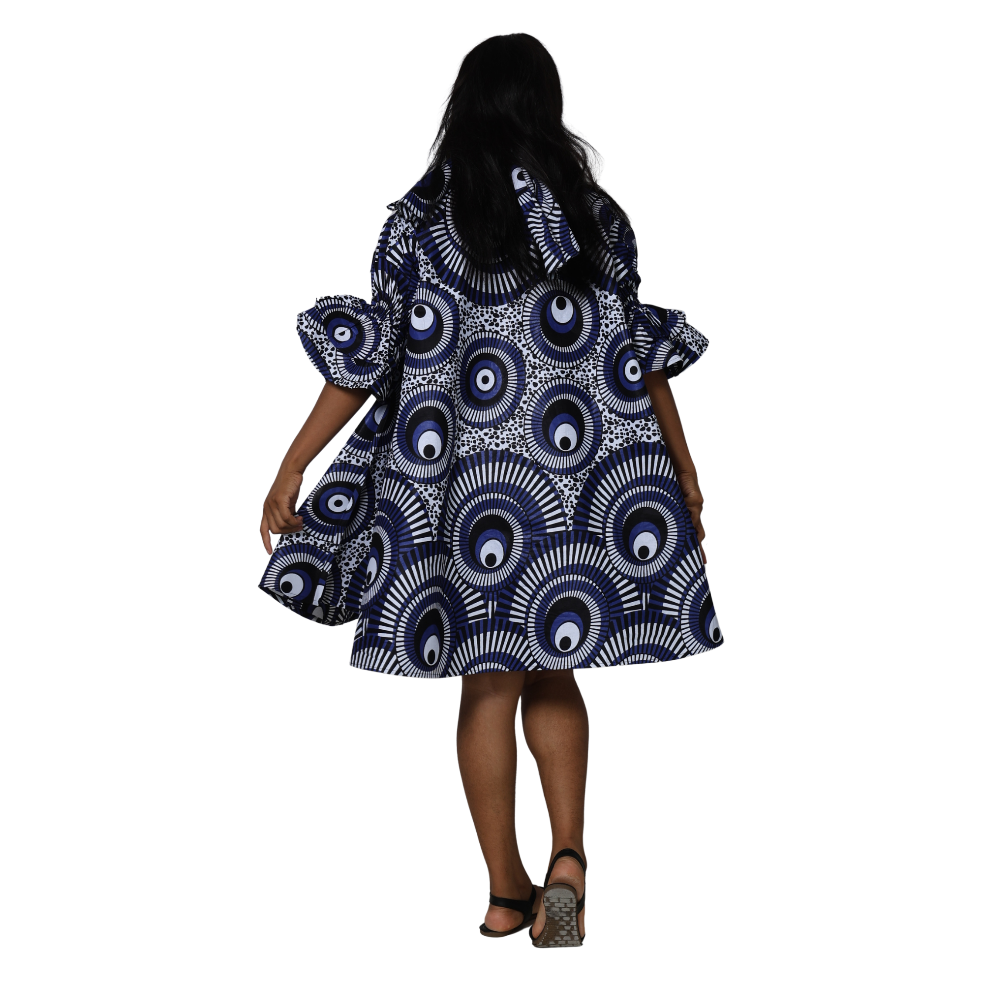Women's Flared Jacket with Ruffled Sleeves and Matching Headwrap – FI-3133