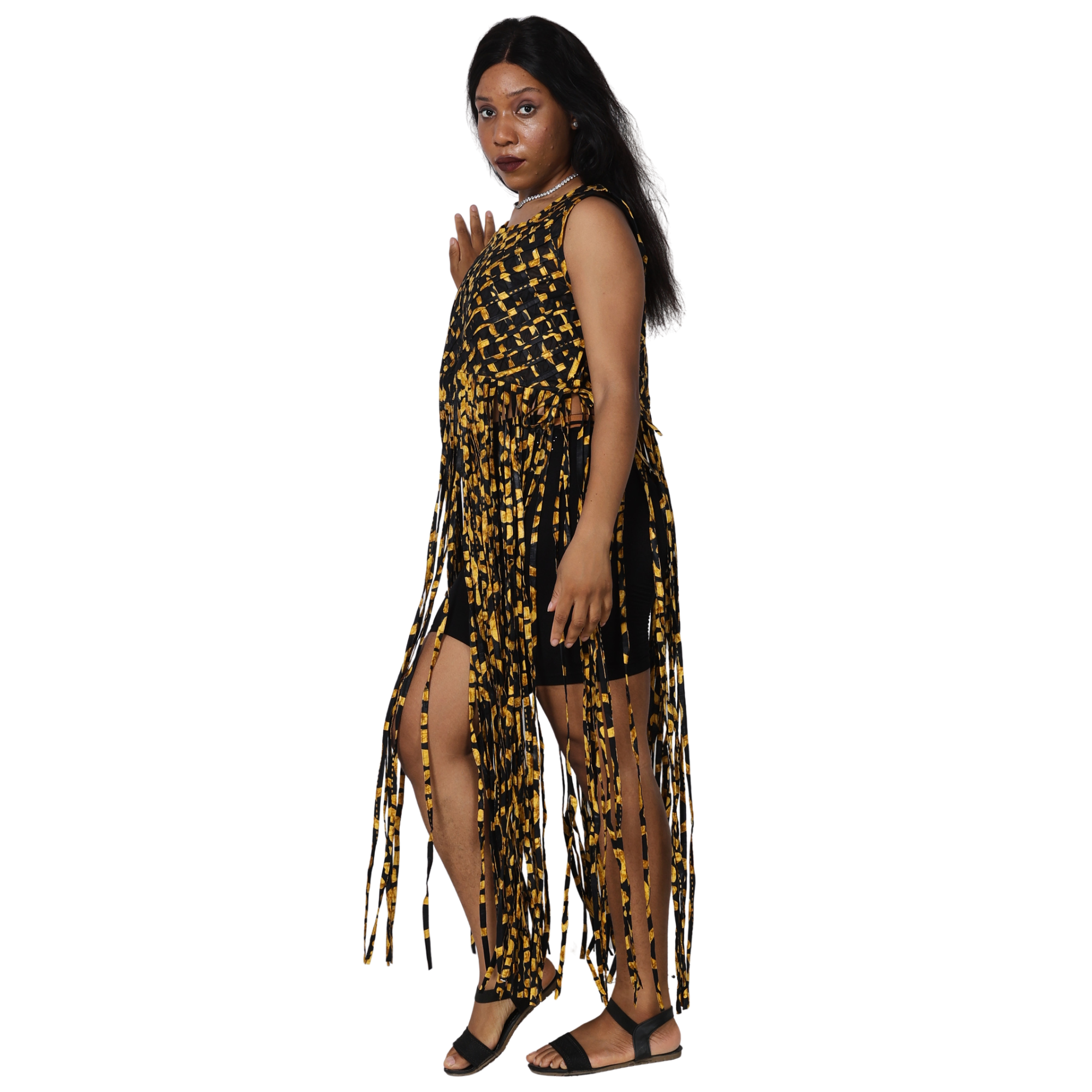 Women's African Print Fringe Top -- ST137