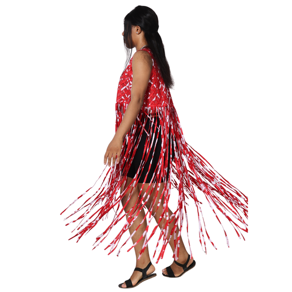 Women's African Print Fringe Top -- ST137