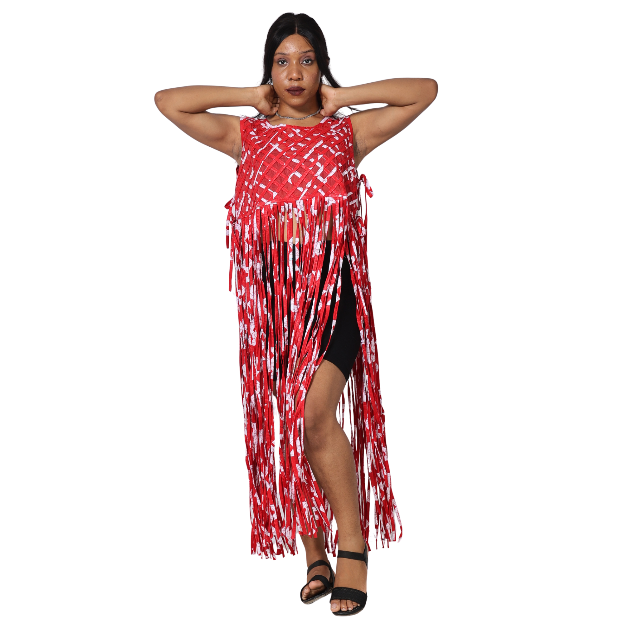 Women's African Print Fringe Top -- ST137