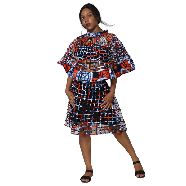 Women's Cage Poncho and Mini Skirt Set -- FI-ST102-104