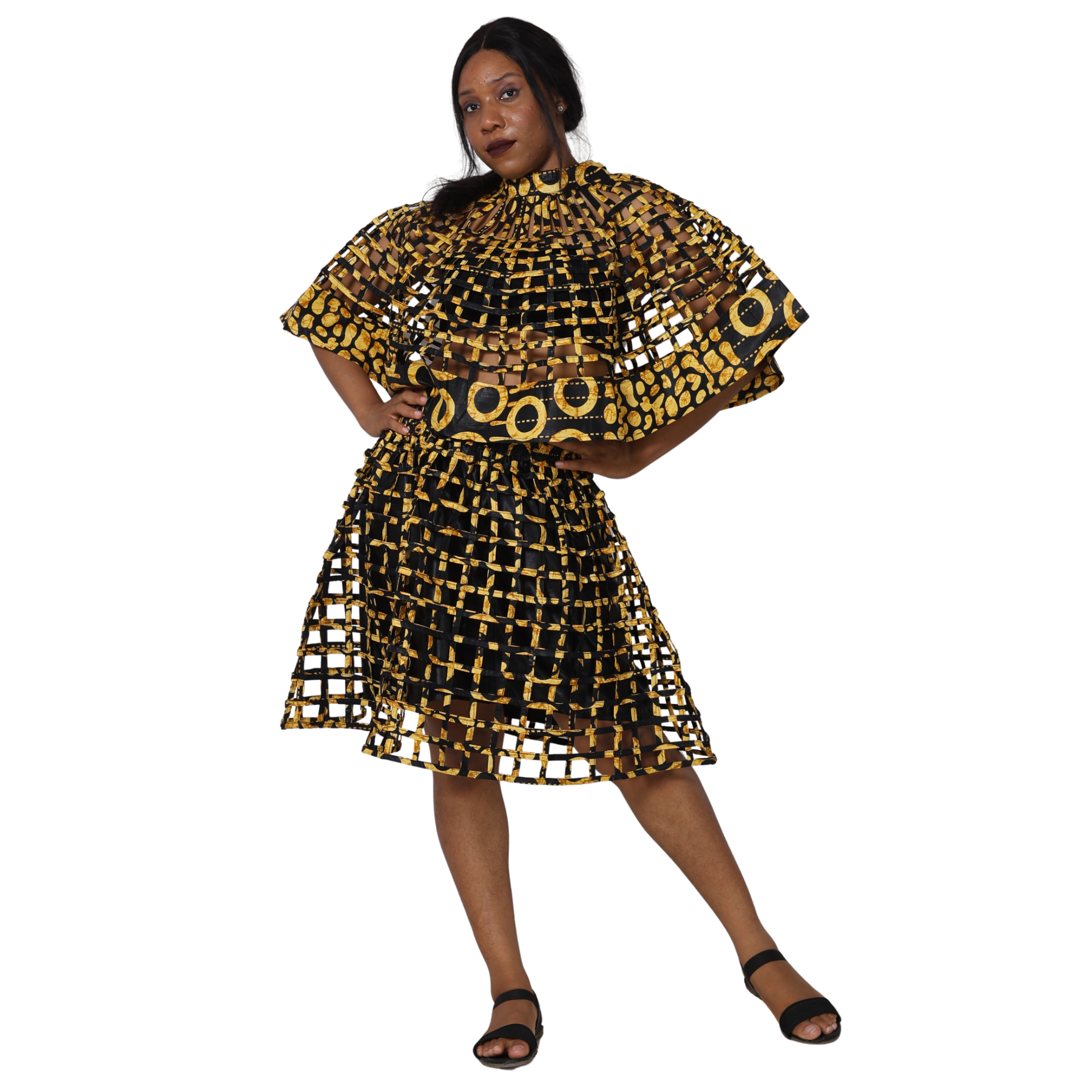 Women's Cage Poncho and Mini Skirt Set -- FI-ST102-104