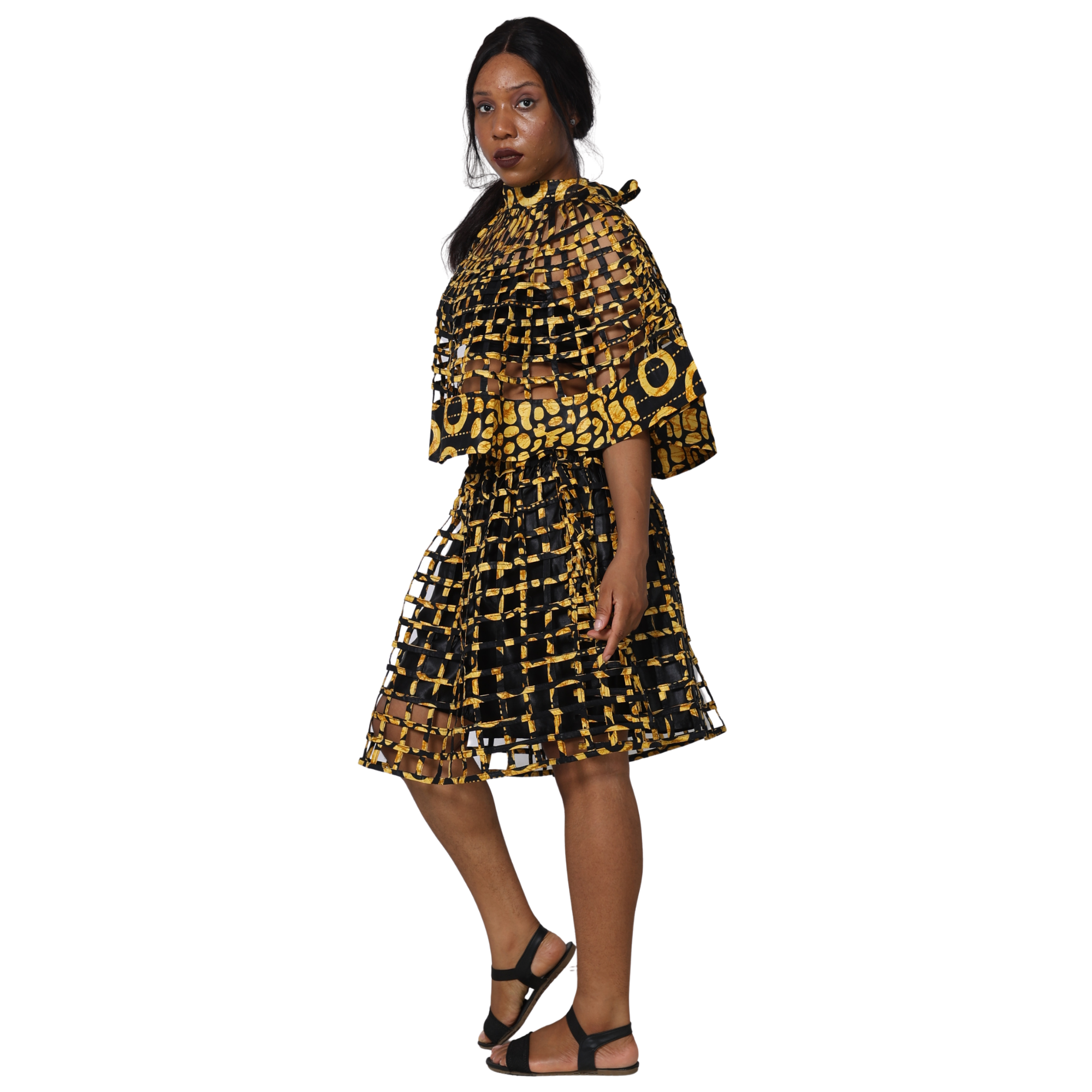 Women's Cage Poncho and Mini Skirt Set -- FI-ST102-104