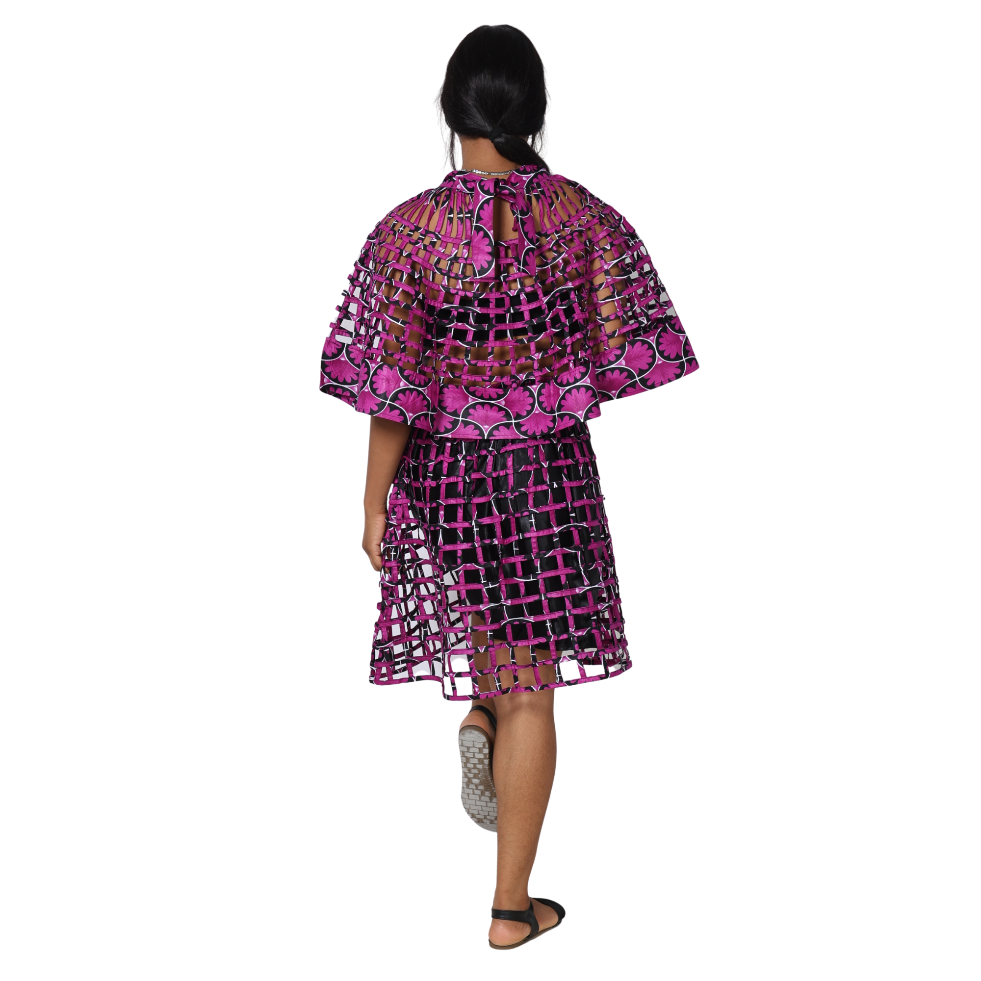 Women's Cage Poncho and Mini Skirt Set -- FI-ST102-104