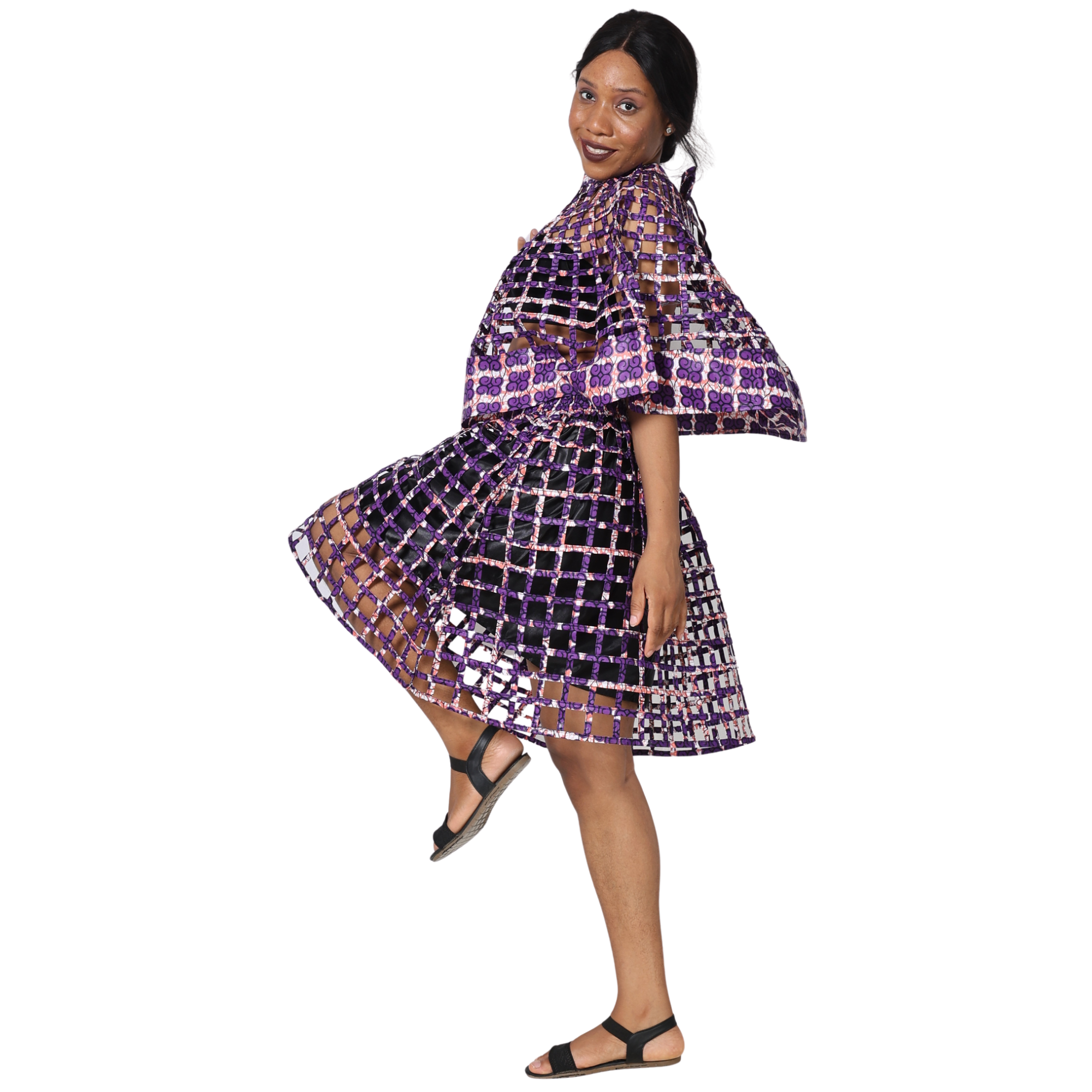 Women's Cage Poncho and Mini Skirt Set -- FI-ST102-104