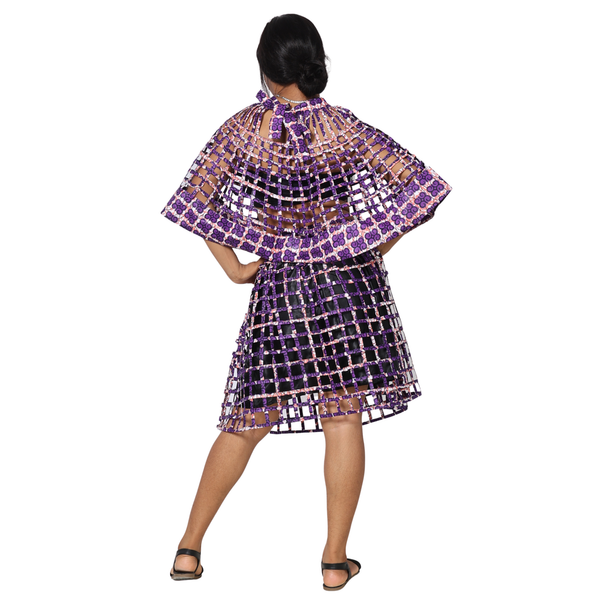 Women's Cage Poncho and Mini Skirt Set -- FI-ST102-104