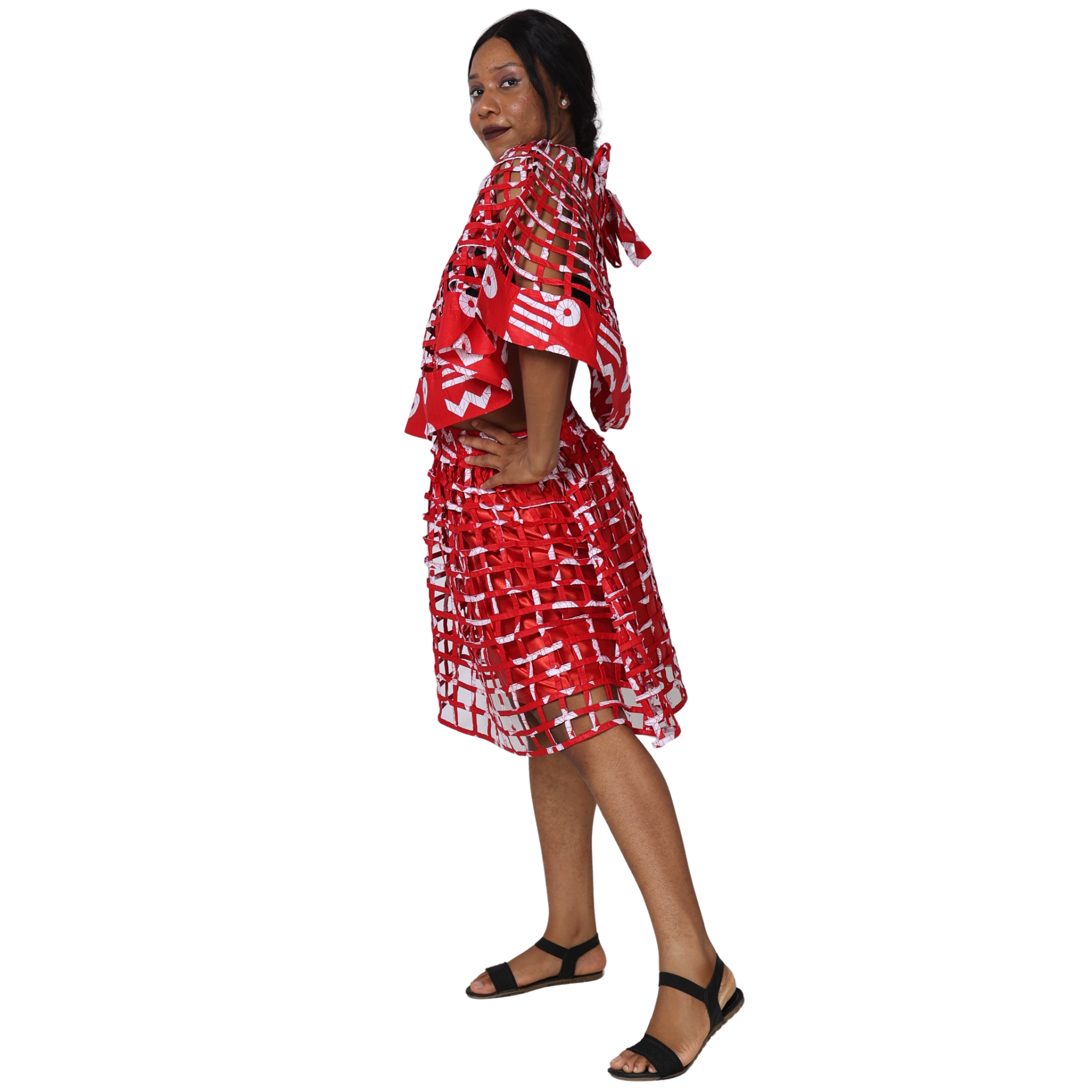 Women's Cage Poncho and Mini Skirt Set -- FI-ST102-104