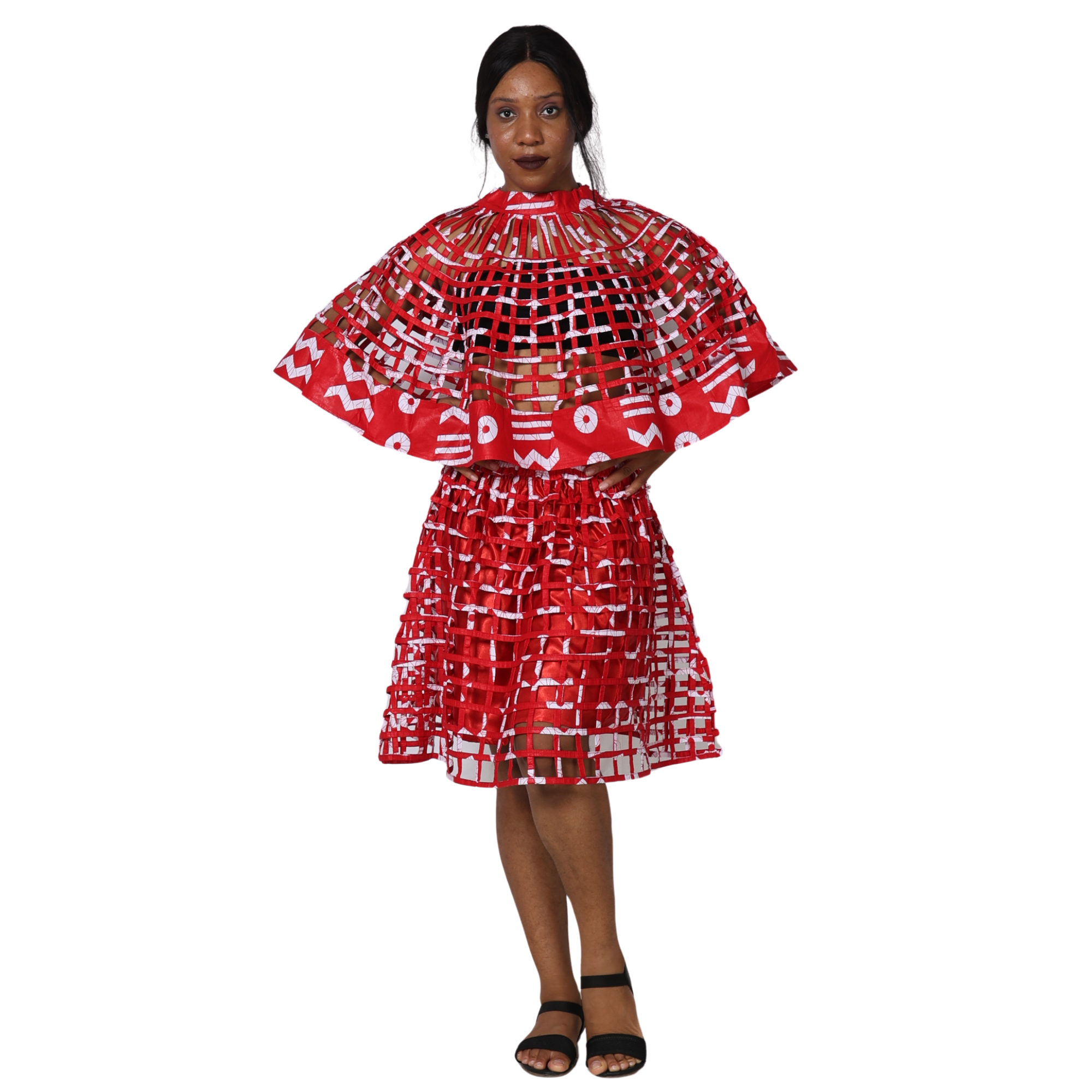 Women's Cage Poncho and Mini Skirt Set -- FI-ST102-104