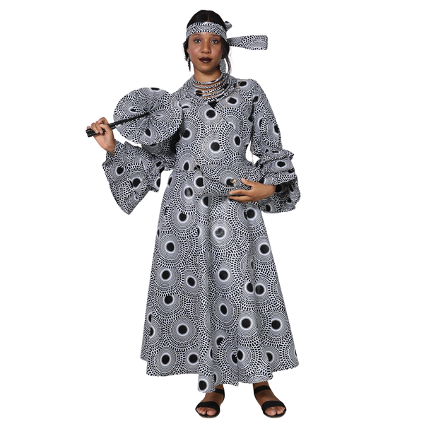 Women's Wrap Dress With Clutch, Necklace and Fan SET -- FI-70 4Pc Set