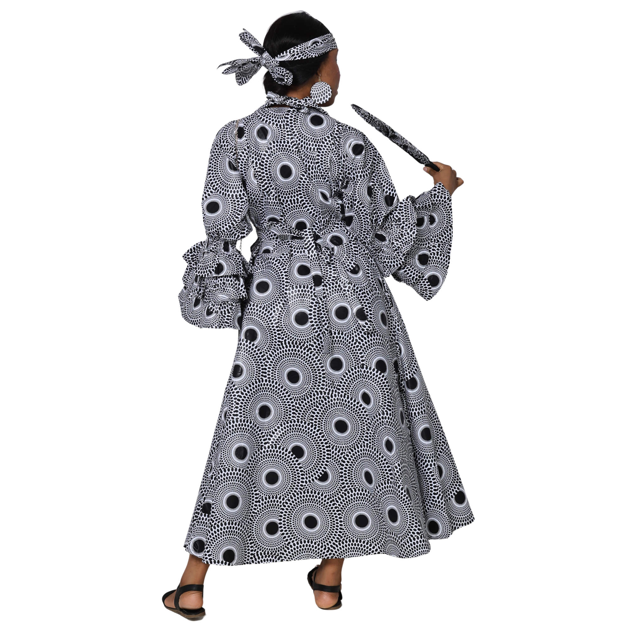 Women's Wrap Dress With Clutch, Necklace and Fan SET -- FI-70 4Pc Set