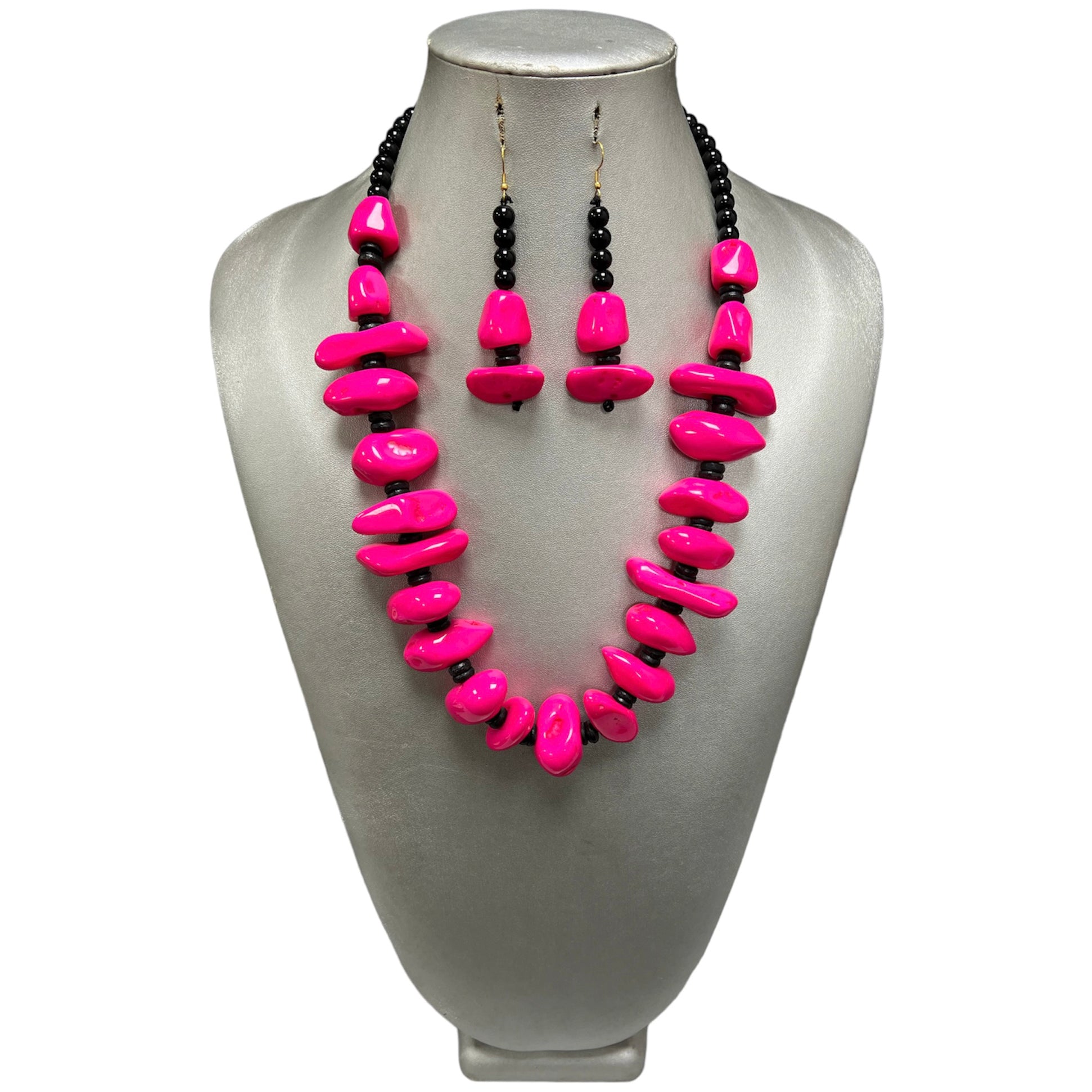 Women's African Solid Color Beaded Necklace Set -- Jewelry 53
