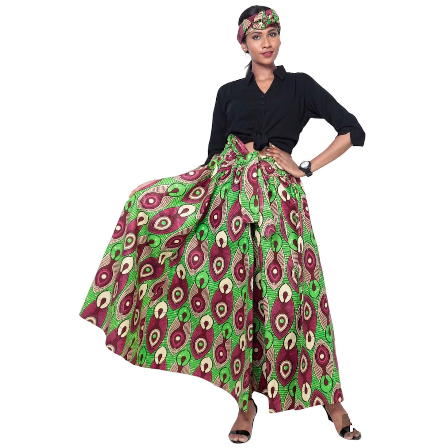 Women's African Printed Long Maxi Skirt