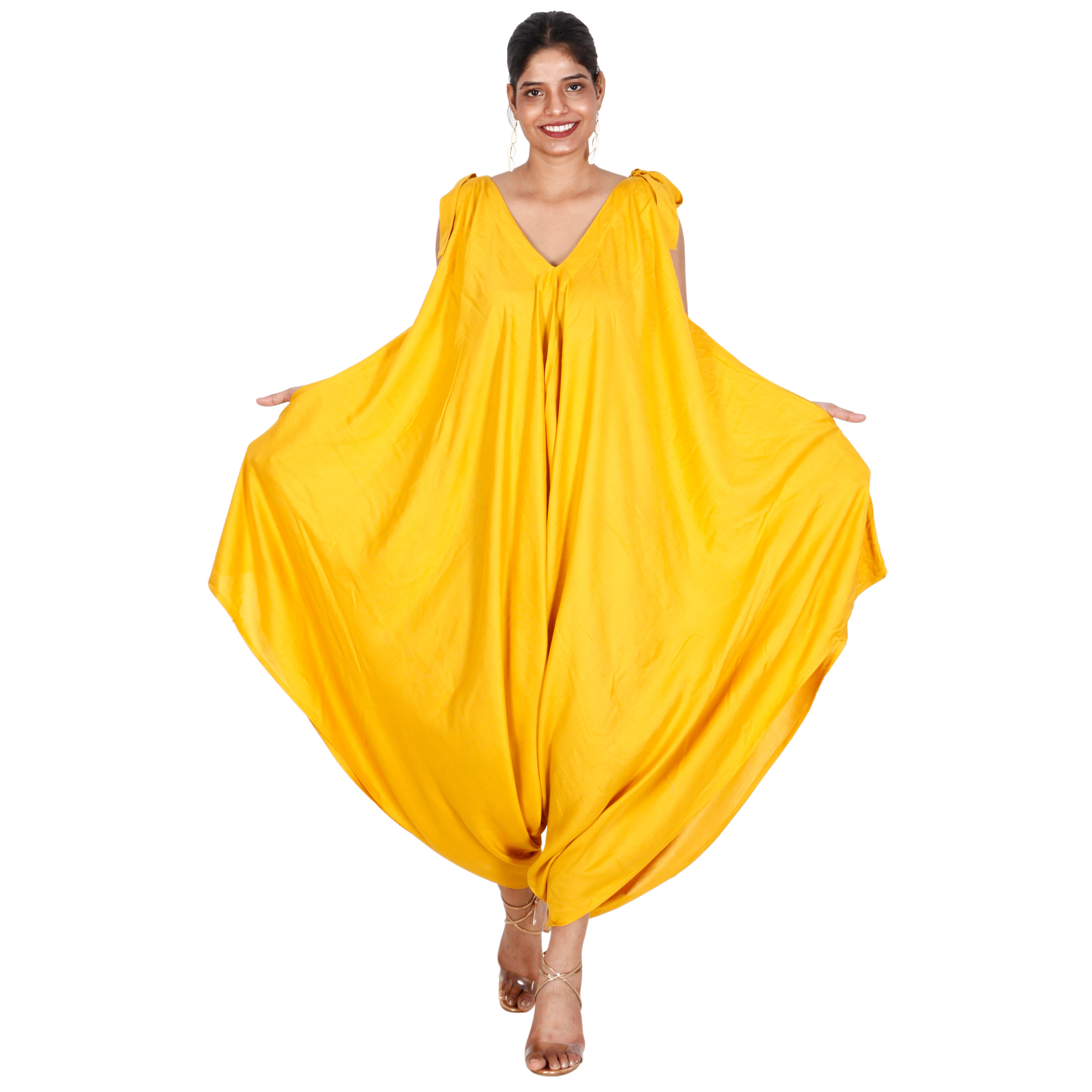 Women's Rayon Jumpsuit with Tie Sleeves FI-R3023