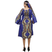 Women's Long Sleeve Smocking Short Dress with Bell Sleeves -- FI-50073