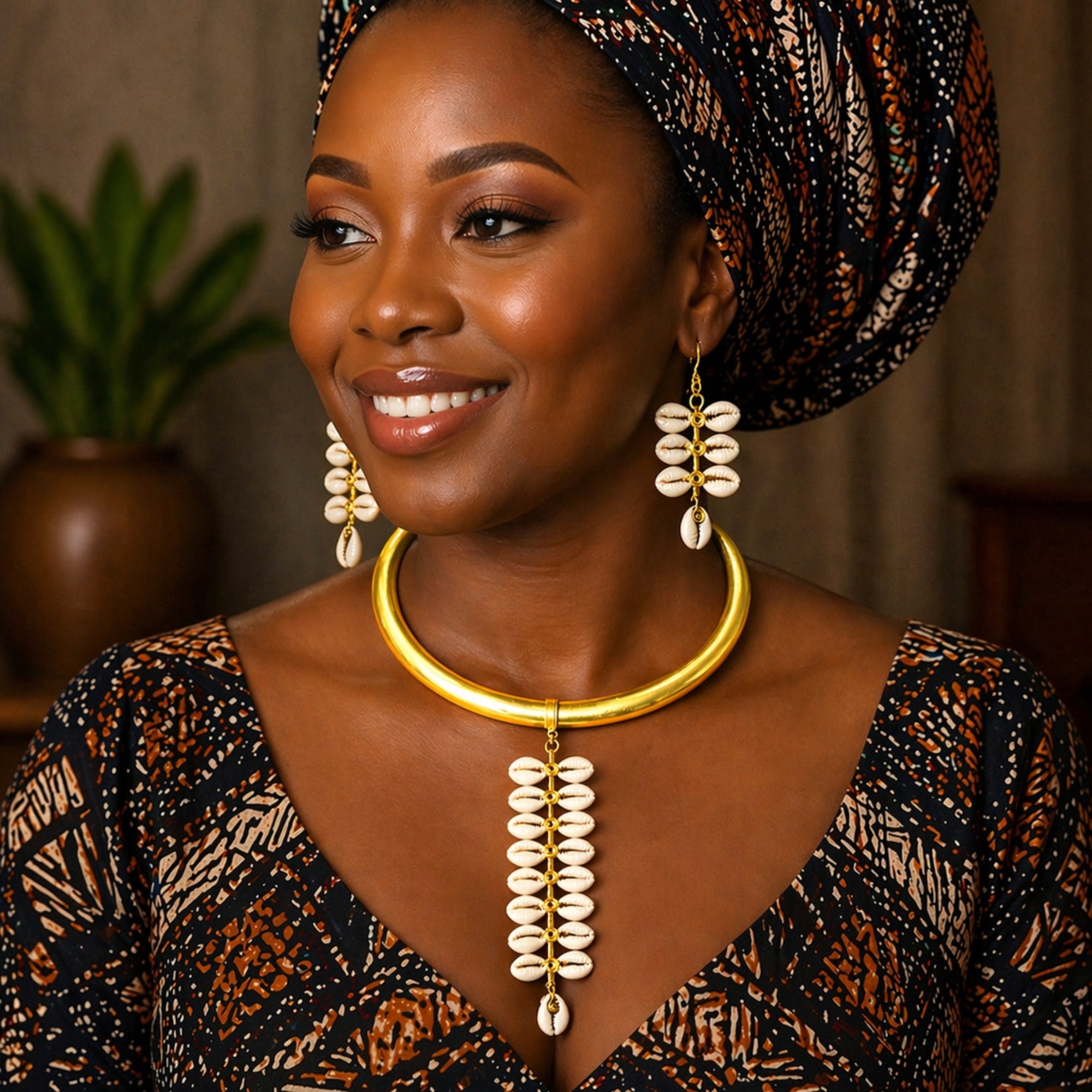 Cowrie Shell Choker Necklace Set