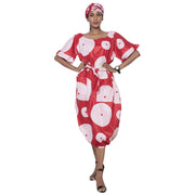 Women's Short Sleeve Balloon Hem Midi Dress -- FI-3096