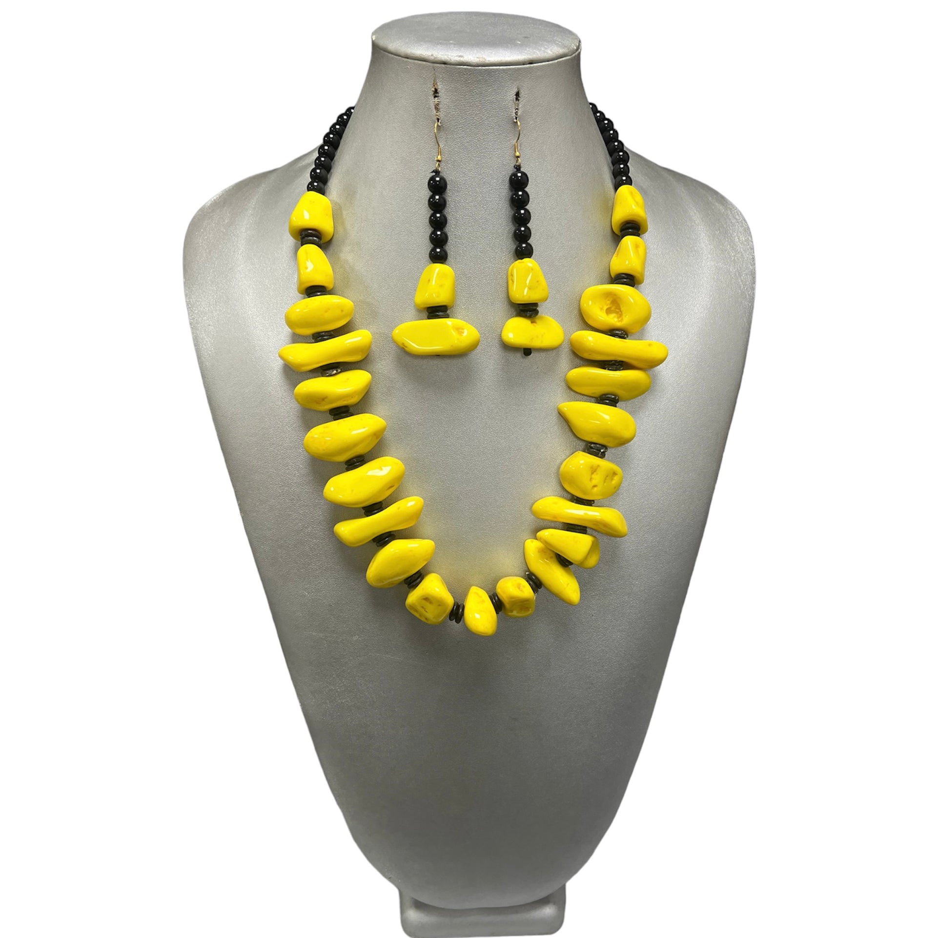 Women's African Solid Color Beaded Necklace Set -- Jewelry 53