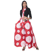 Women's African Printed Palazzo Pants with Tie Waist -- FI-50