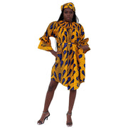 Women's Off Shoulder Short Dress with Ruffle Sleeves -- FI-3006