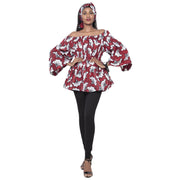 Women's African Off Shoulder Peplum Tunic -- FI-2039