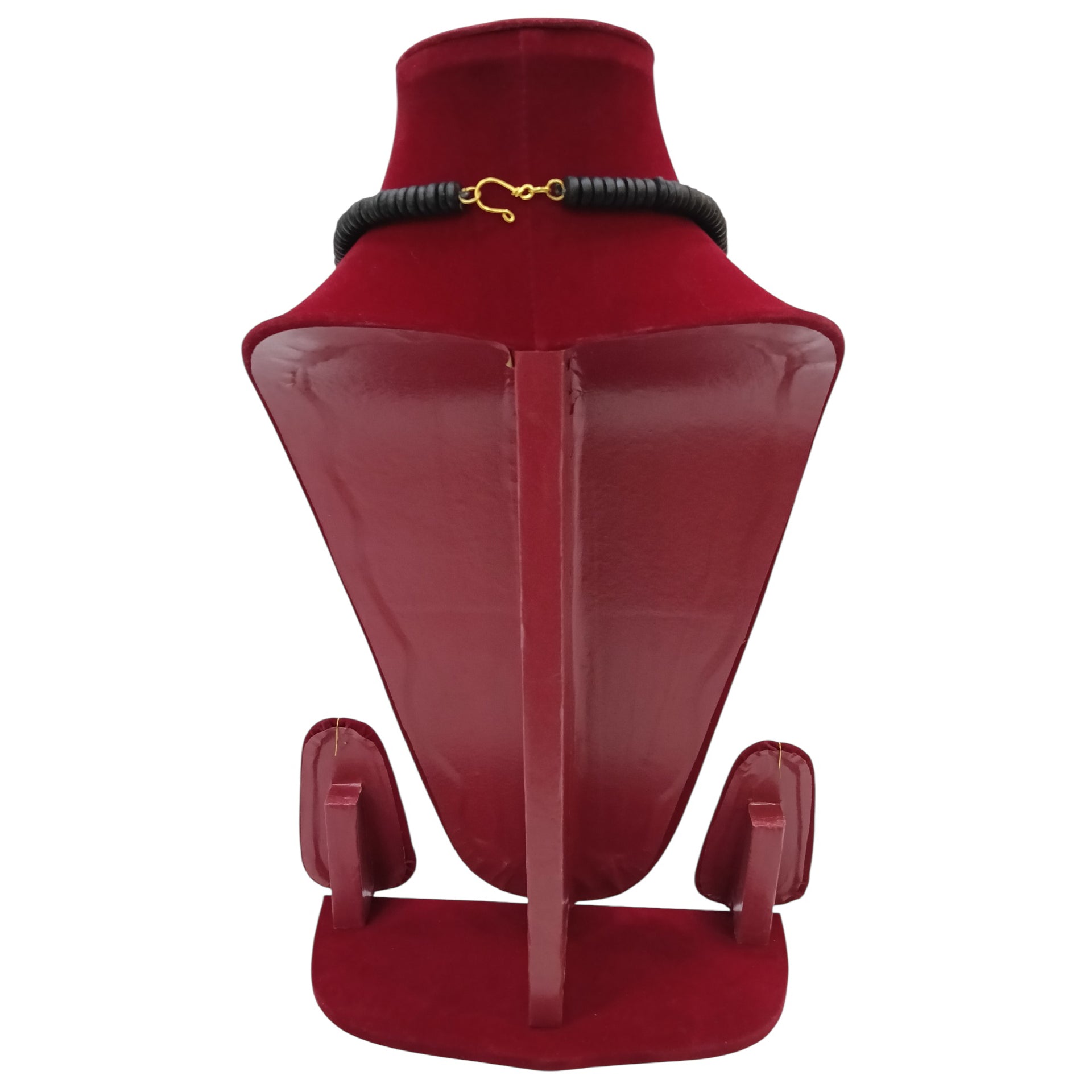 Solid Color Beaded Necklace Set with Long Pendant