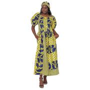 Women's Short Sleeve Maxi Dress with High Slit -- FI-3130