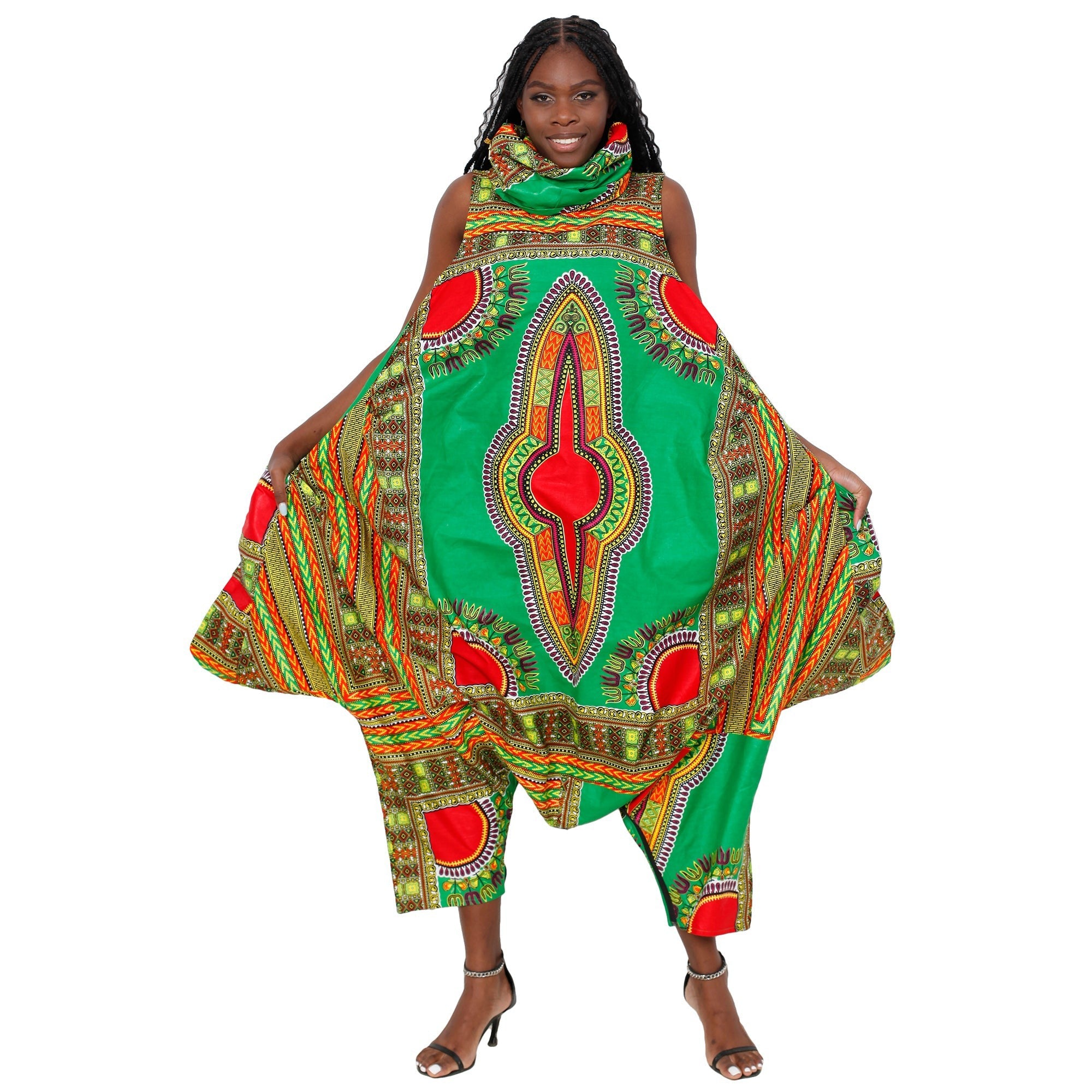 Women's Dashiki Collared Tunic Pant Set -- FI-D3053D