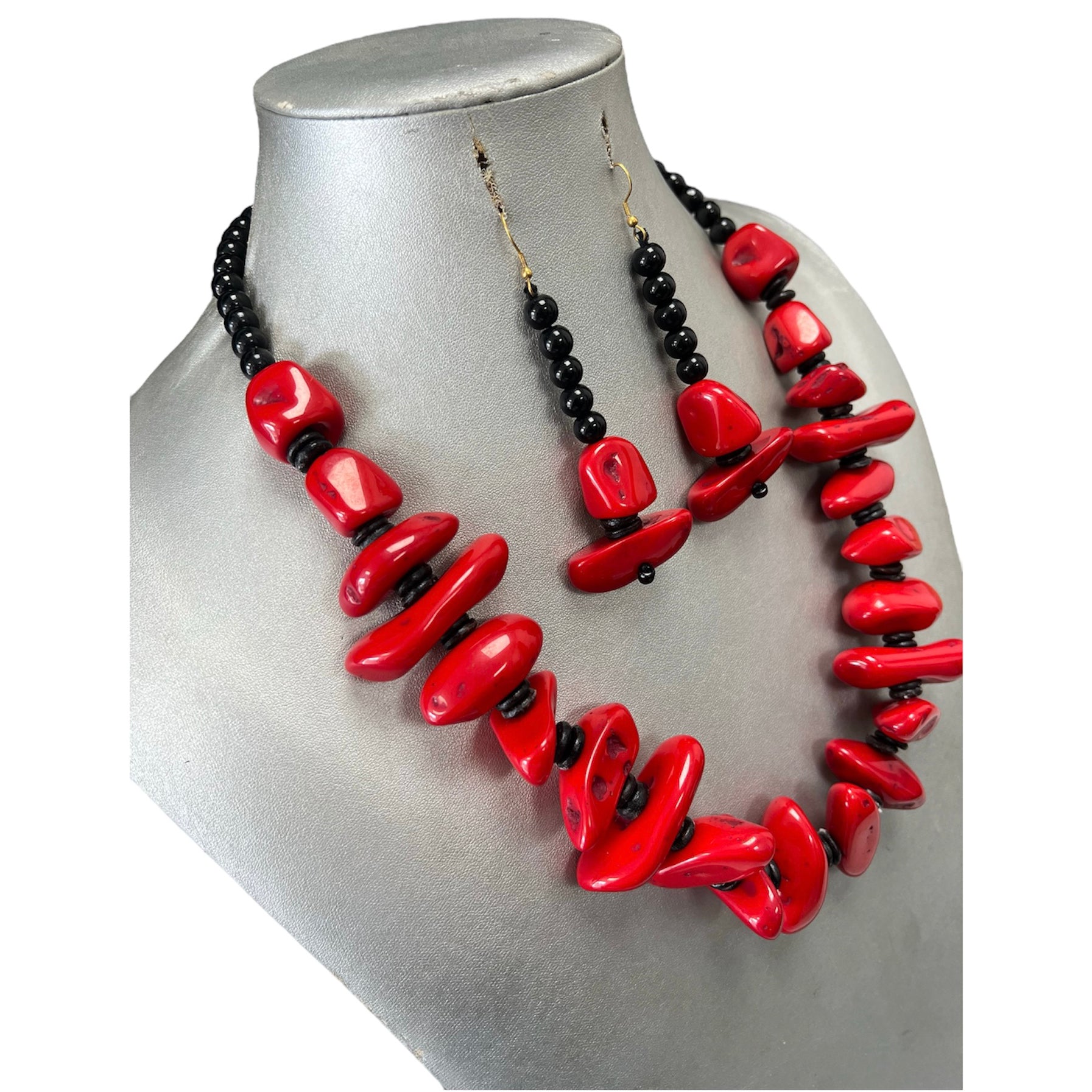 Women's African Solid Color Beaded Necklace Set -- Jewelry 53