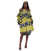 Women's Off Shoulder Short Dress with Ruffle Sleeves -- FI-3006
