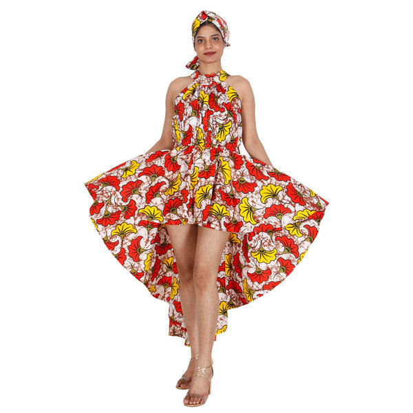 Women's Halter Neck Hi-Low Dress -- FI-3135