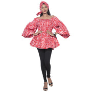 Women's African Off Shoulder Peplum Tunic -- FI-2039