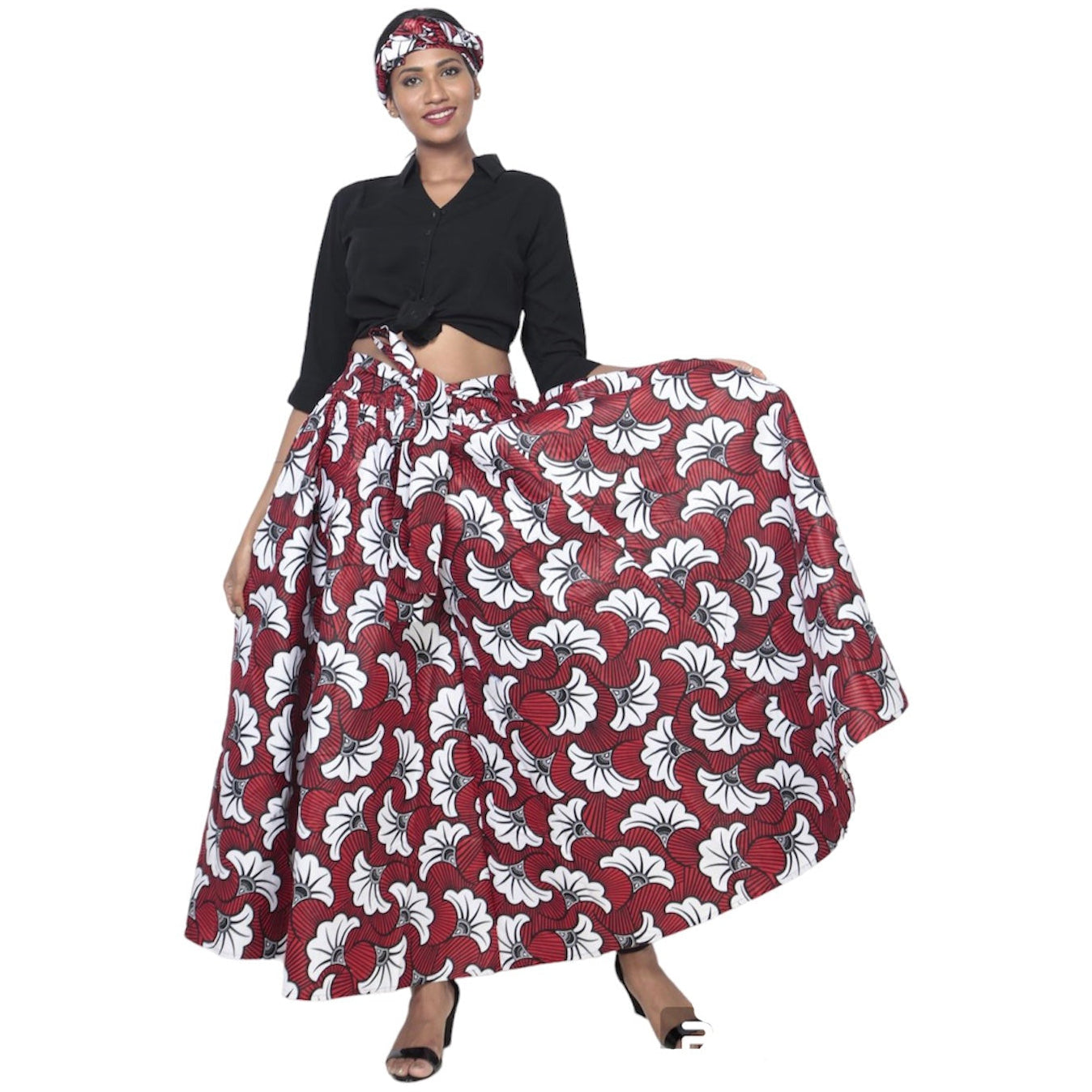 Women's African Printed Long Maxi Skirt -- FI-32