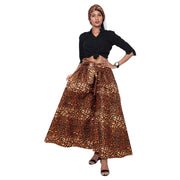 Women's African Printed Palazzo Pants with Tie Waist -- FI-50