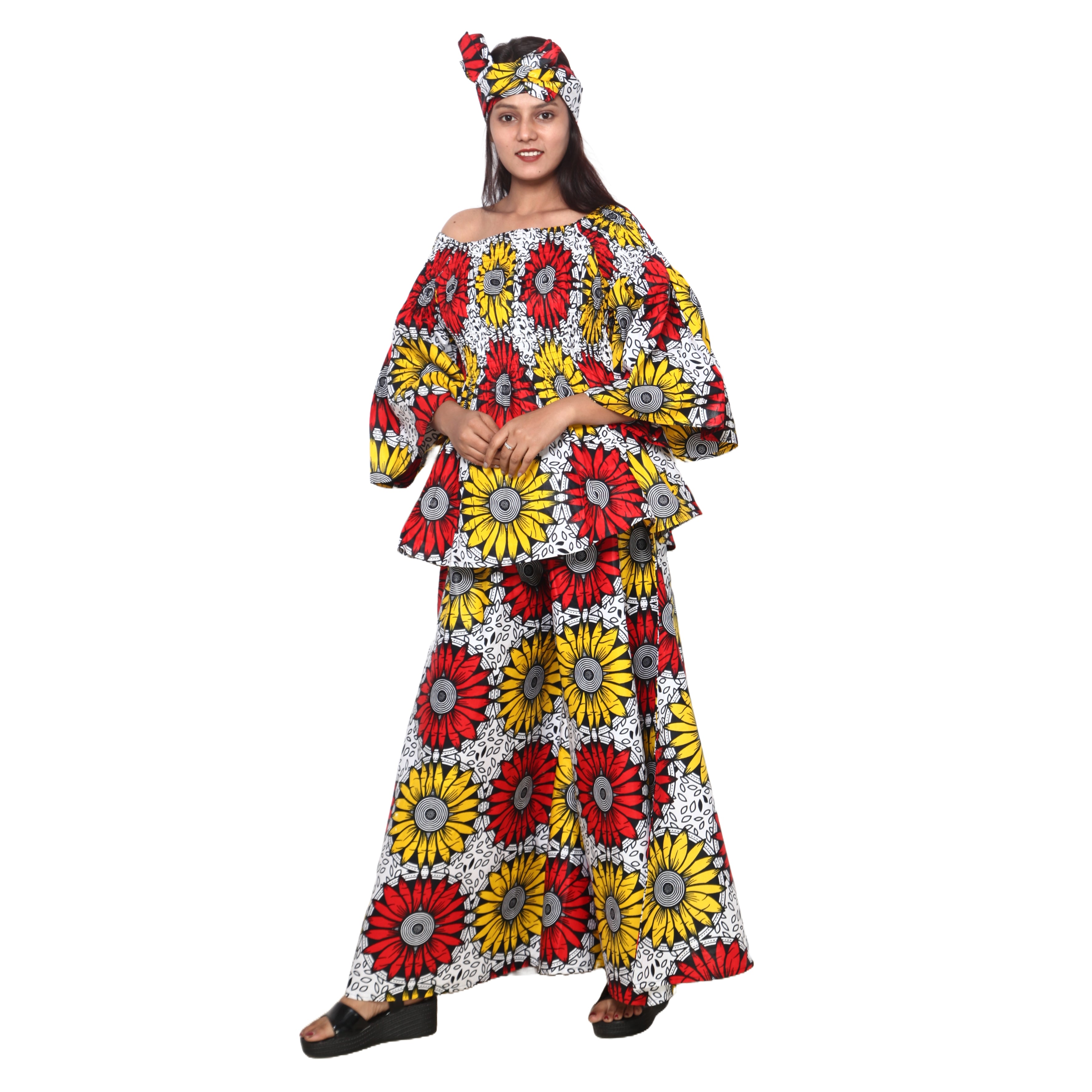 Peplum Tunic Top with Matching Palazzo Pants -- FI-50 and FI-2039 SET