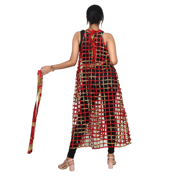 Women's High Neck Cage Duster Dress -- FI-ST121