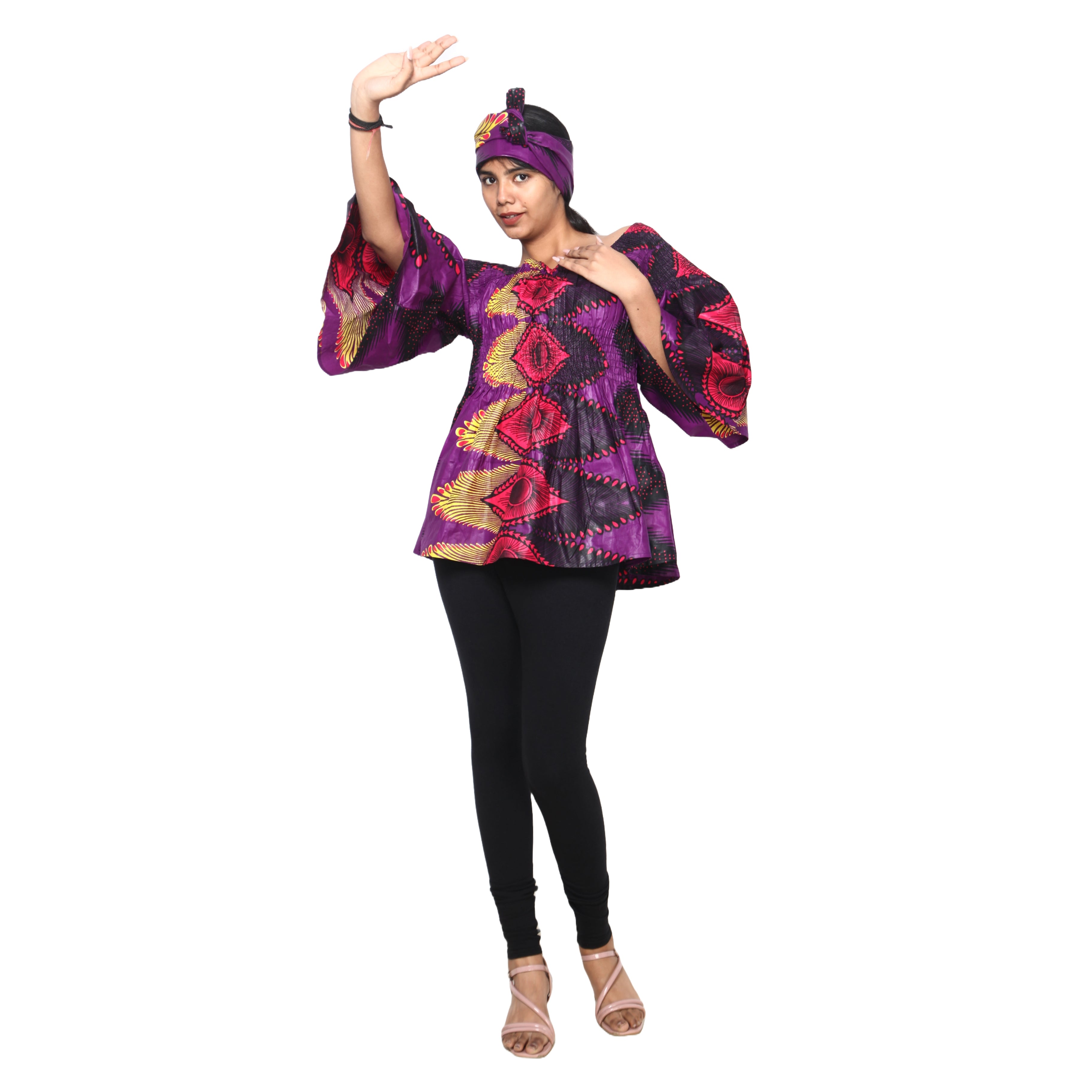 Women's African Off Shoulder Peplum Tunic -- FI-2039