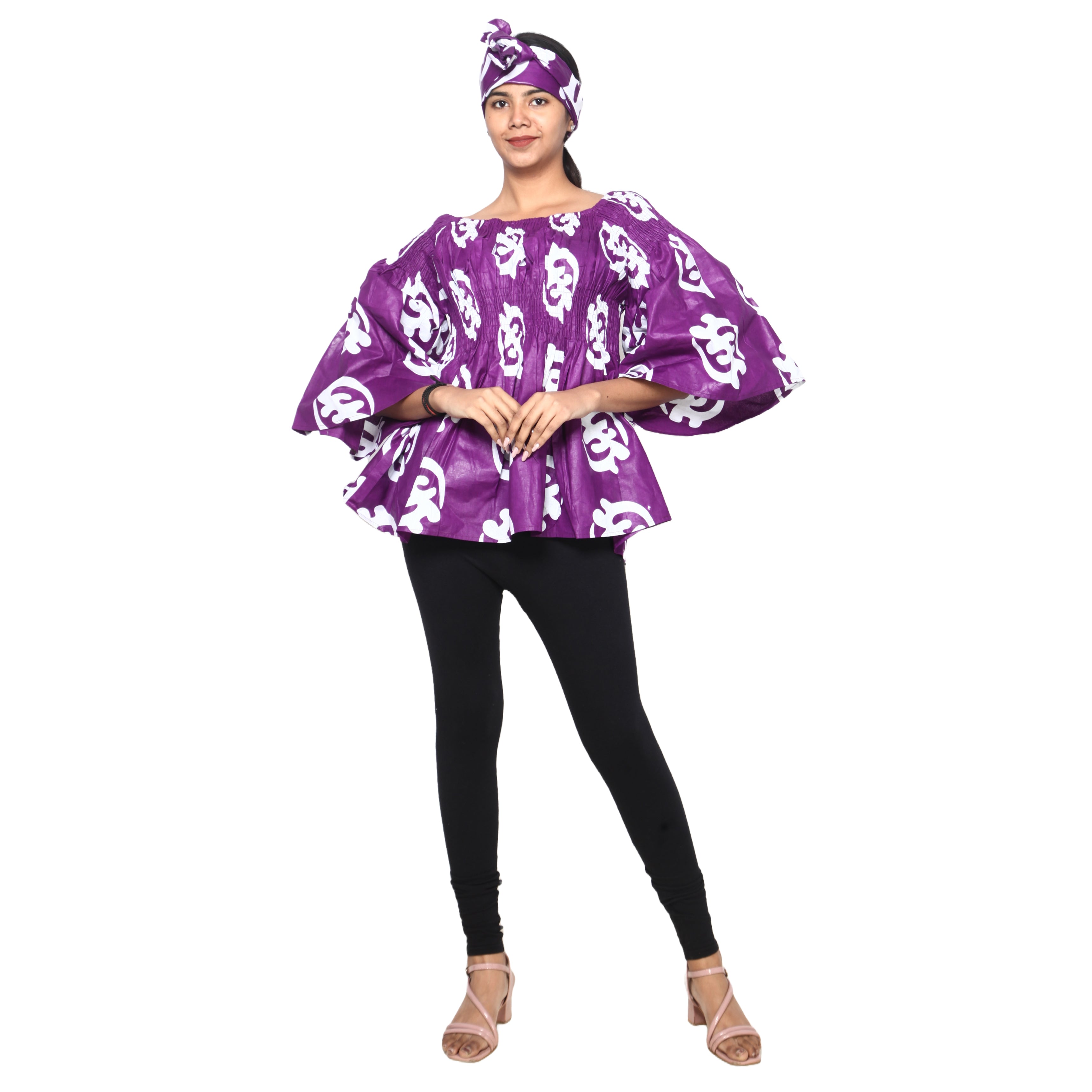Women's African Off Shoulder Peplum Tunic -- FI-2039