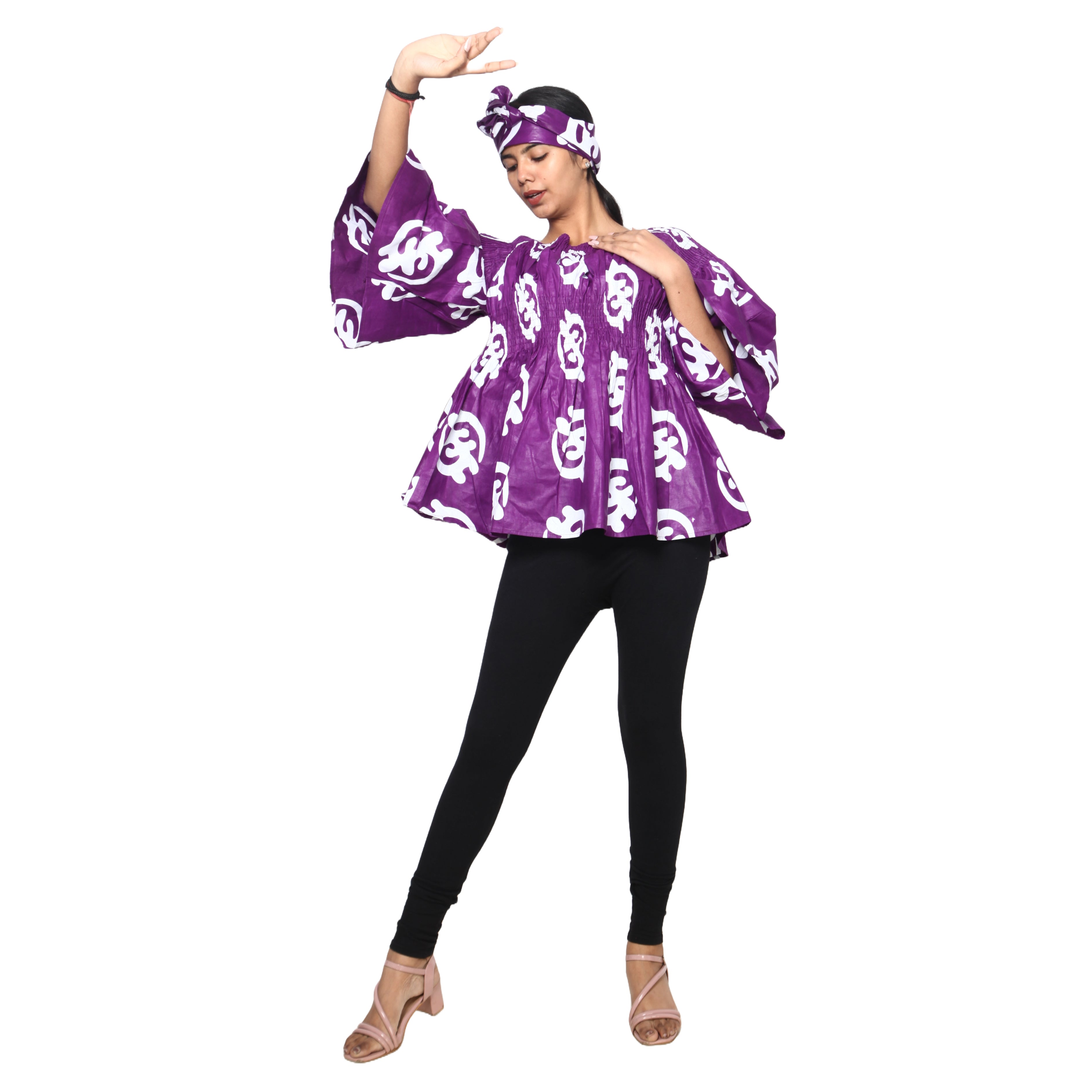Women's African Off Shoulder Peplum Tunic -- FI-2039