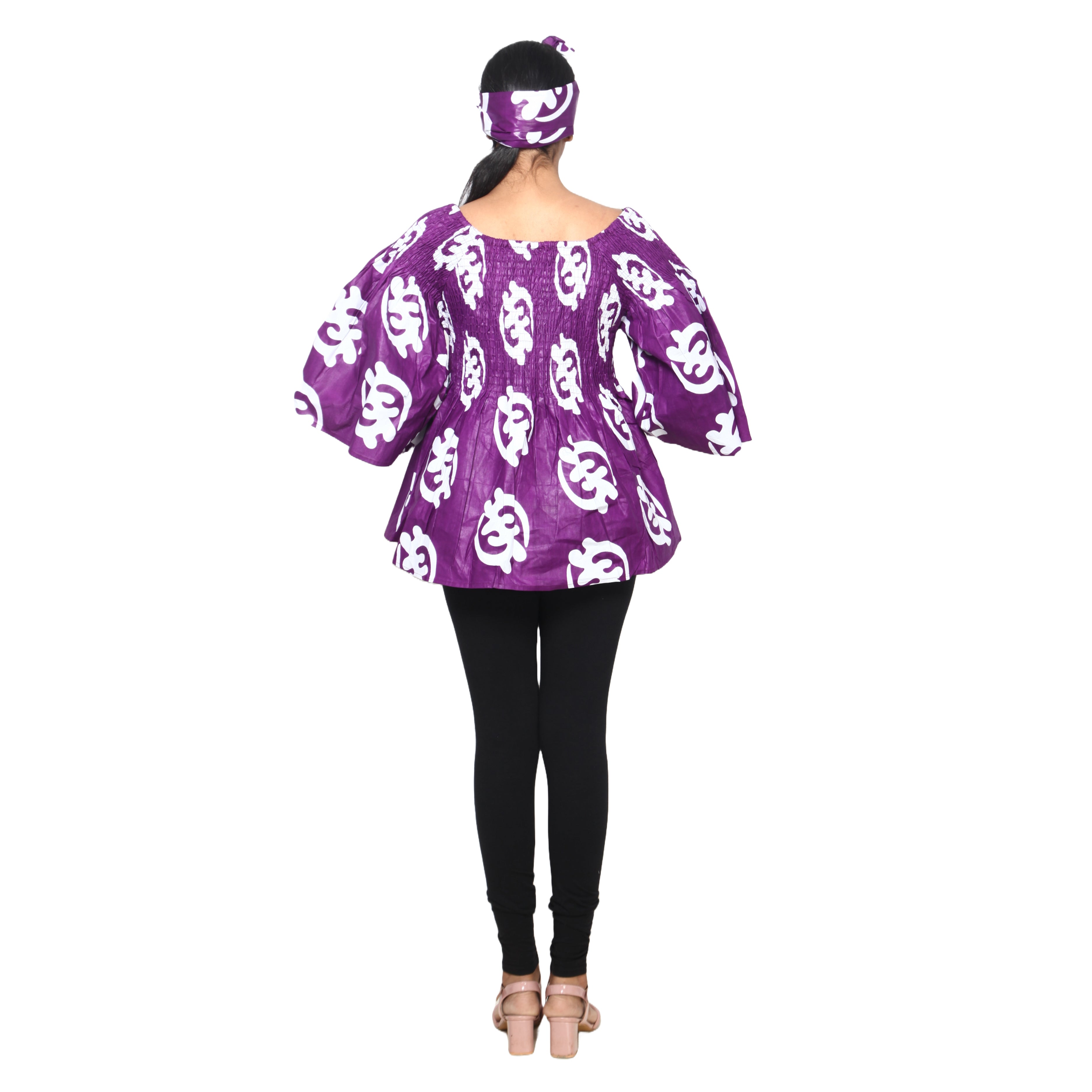 Women's African Off Shoulder Peplum Tunic -- FI-2039