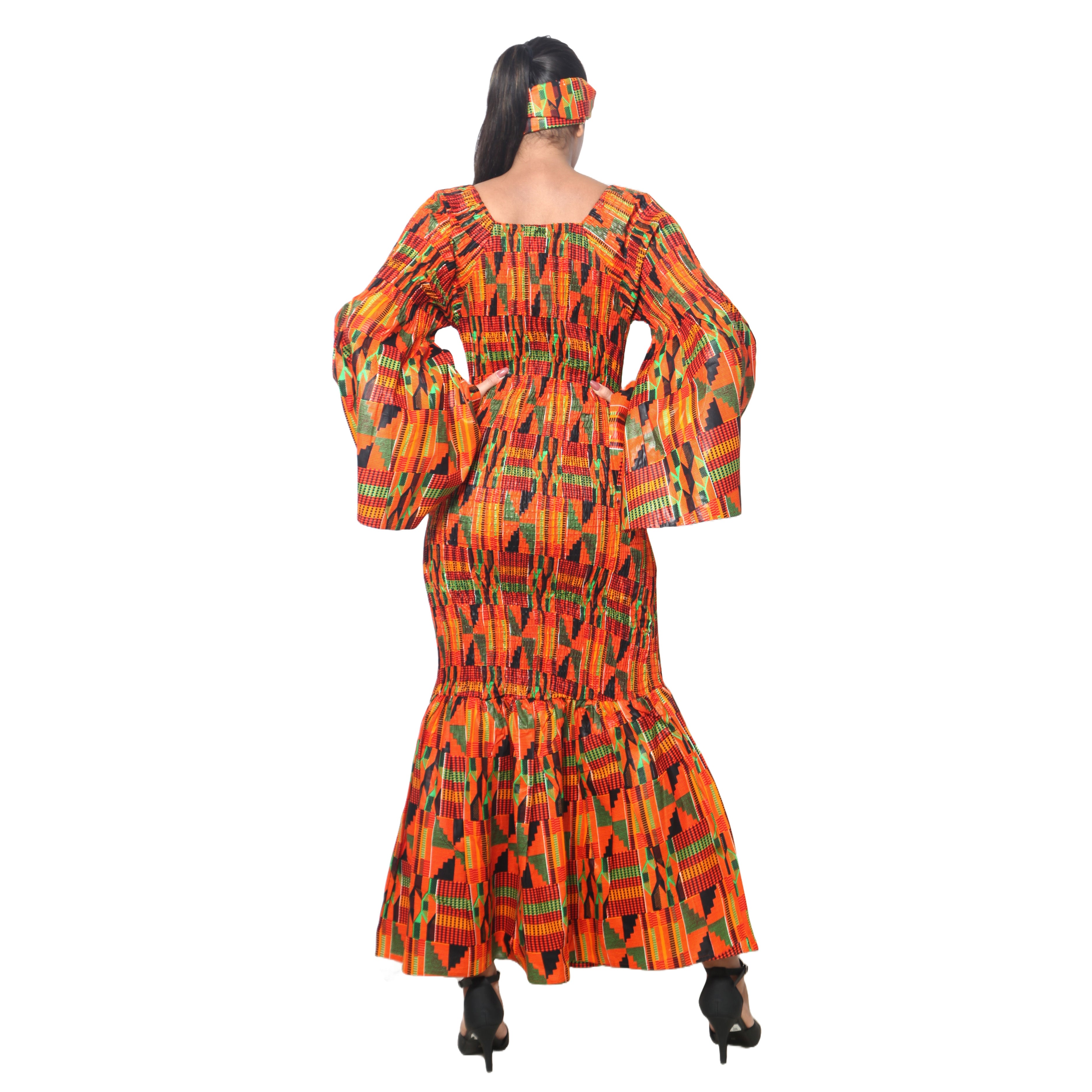 Women's Off Shoulder Smocking Mermaid Maxi -- FI-50075
