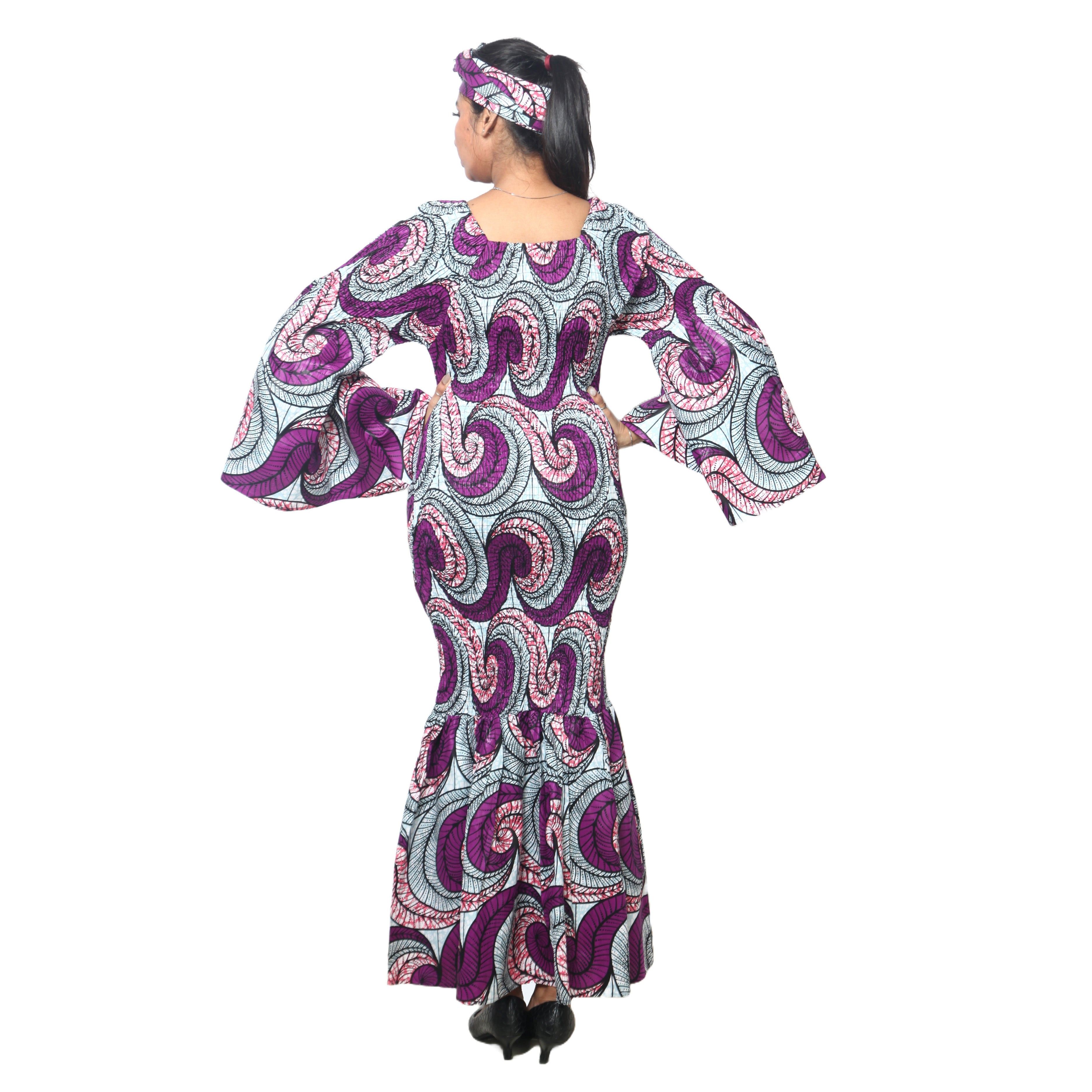 Women's Off Shoulder Smocking Mermaid Maxi -- FI-50075