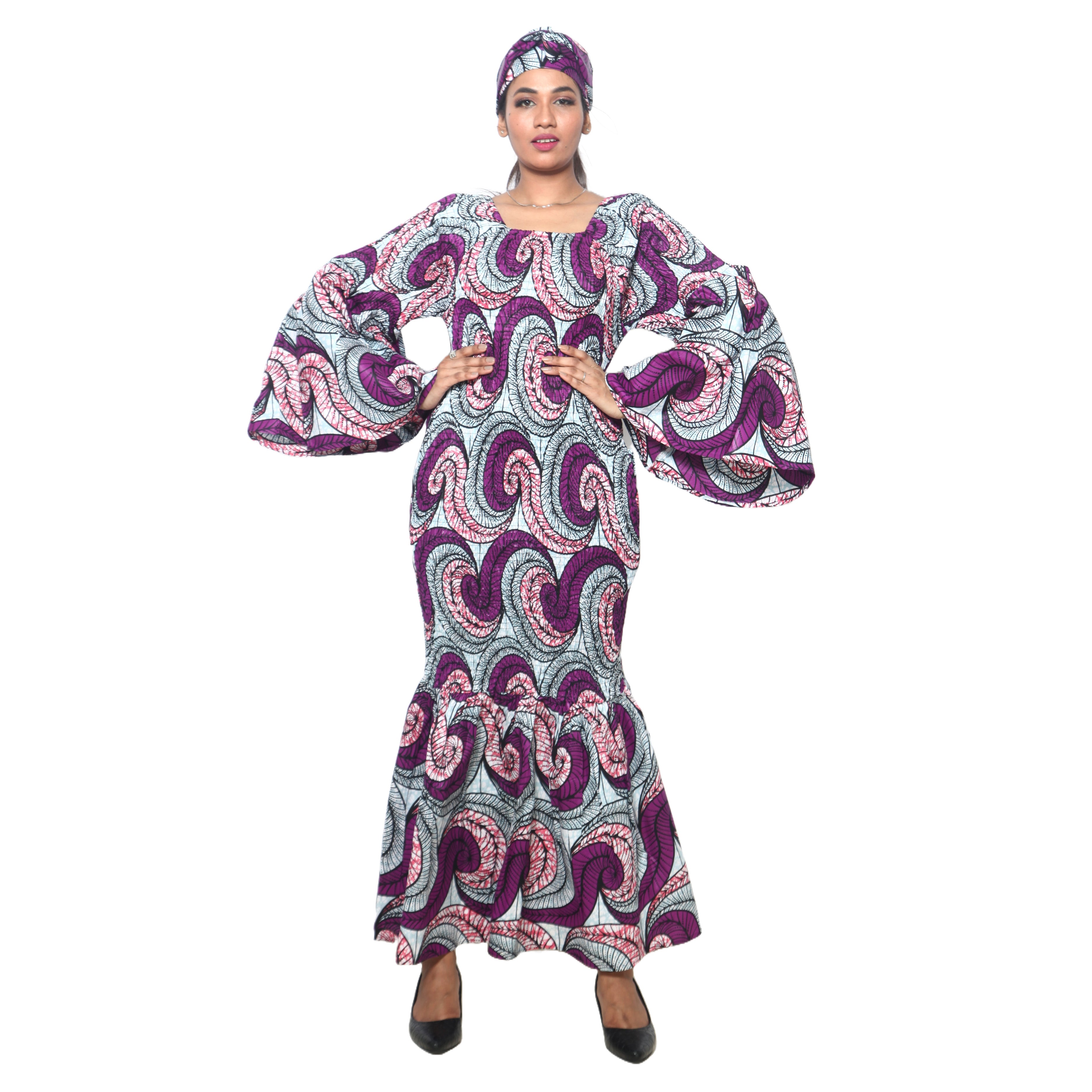 Women's Off Shoulder Smocking Mermaid Maxi -- FI-50075
