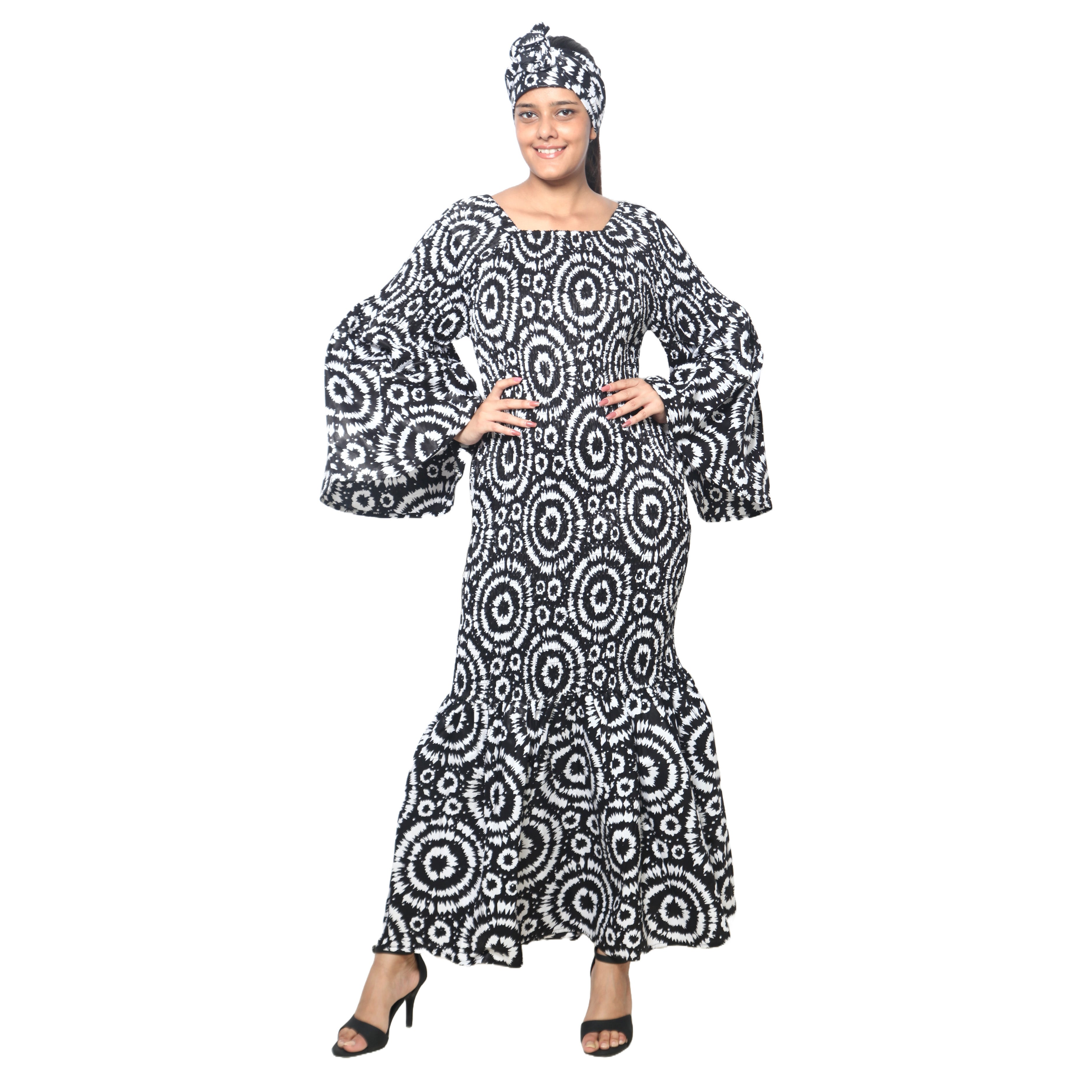Women's Off Shoulder Smocking Mermaid Maxi -- FI-50075