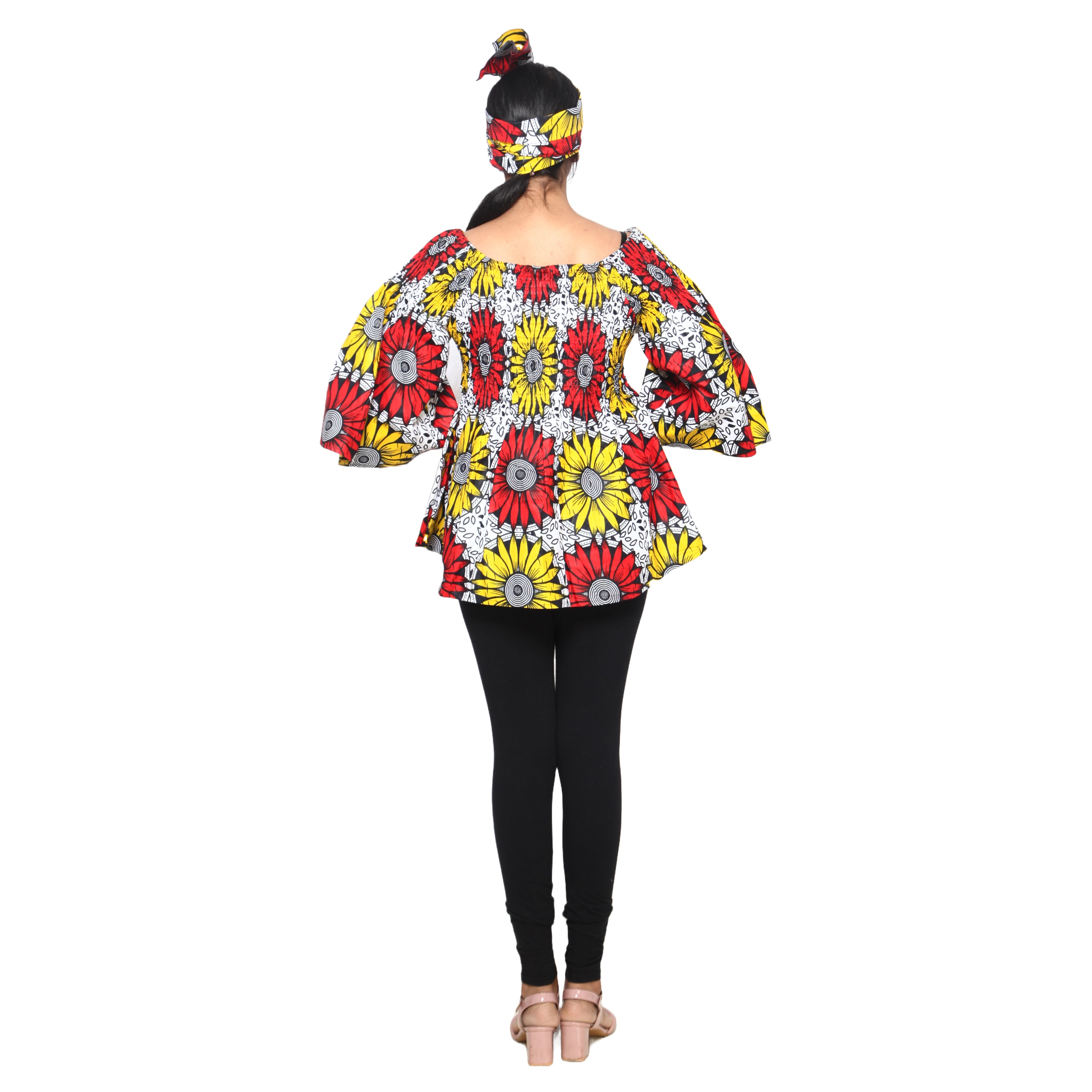 Women's African Off Shoulder Peplum Tunic -- FI-2039