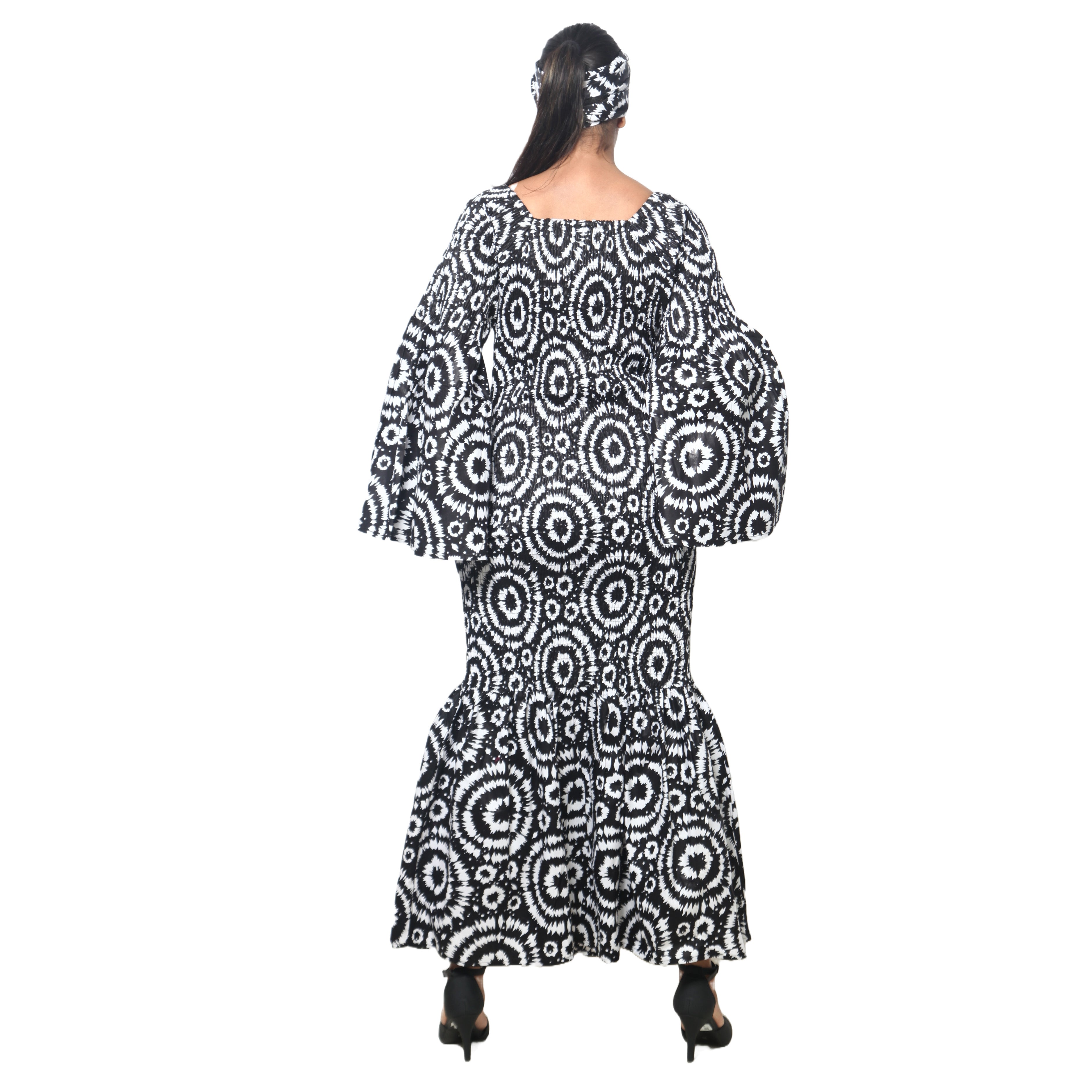 Women's Off Shoulder Smocking Mermaid Maxi -- FI-50075
