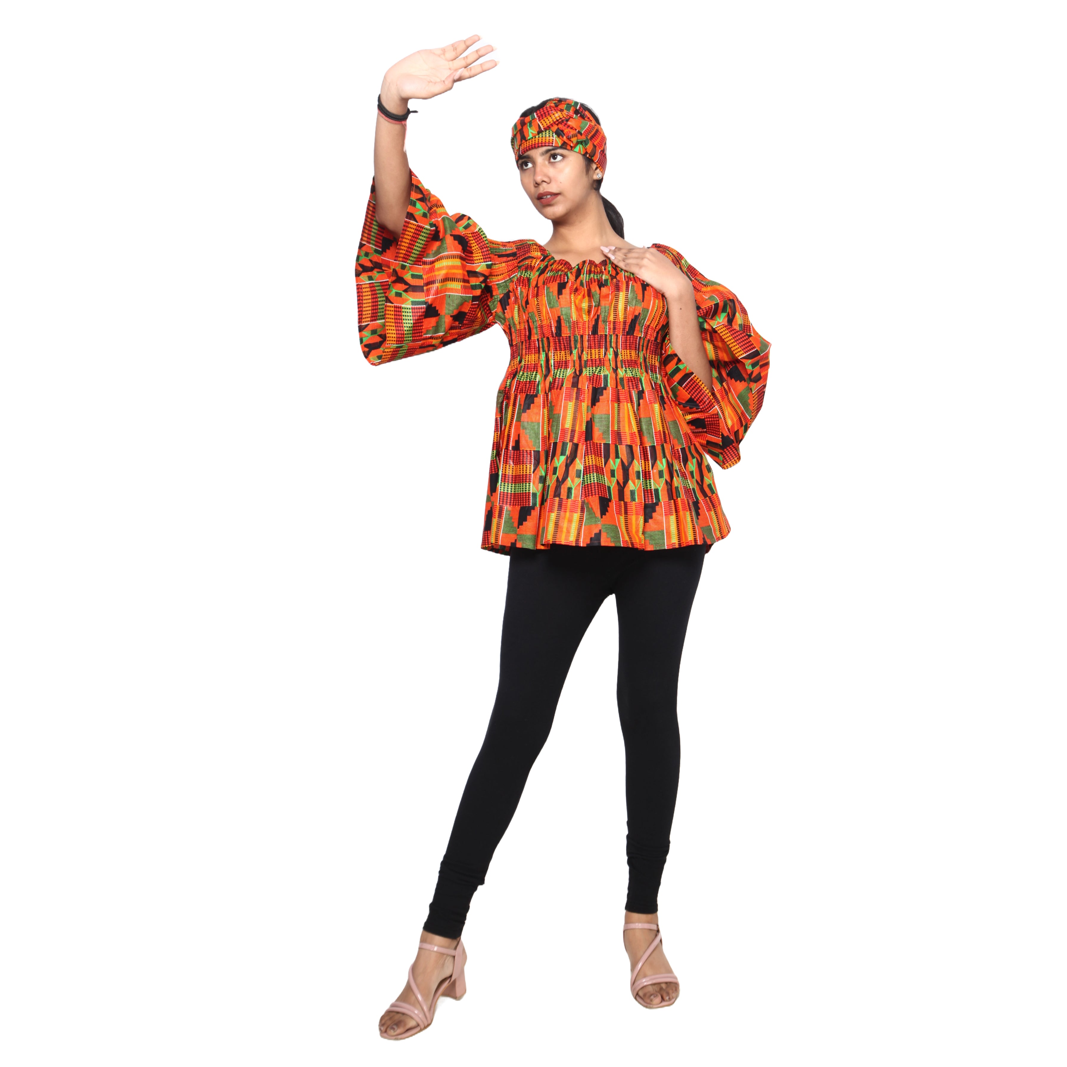 Women's African Off Shoulder Peplum Tunic -- FI-2039