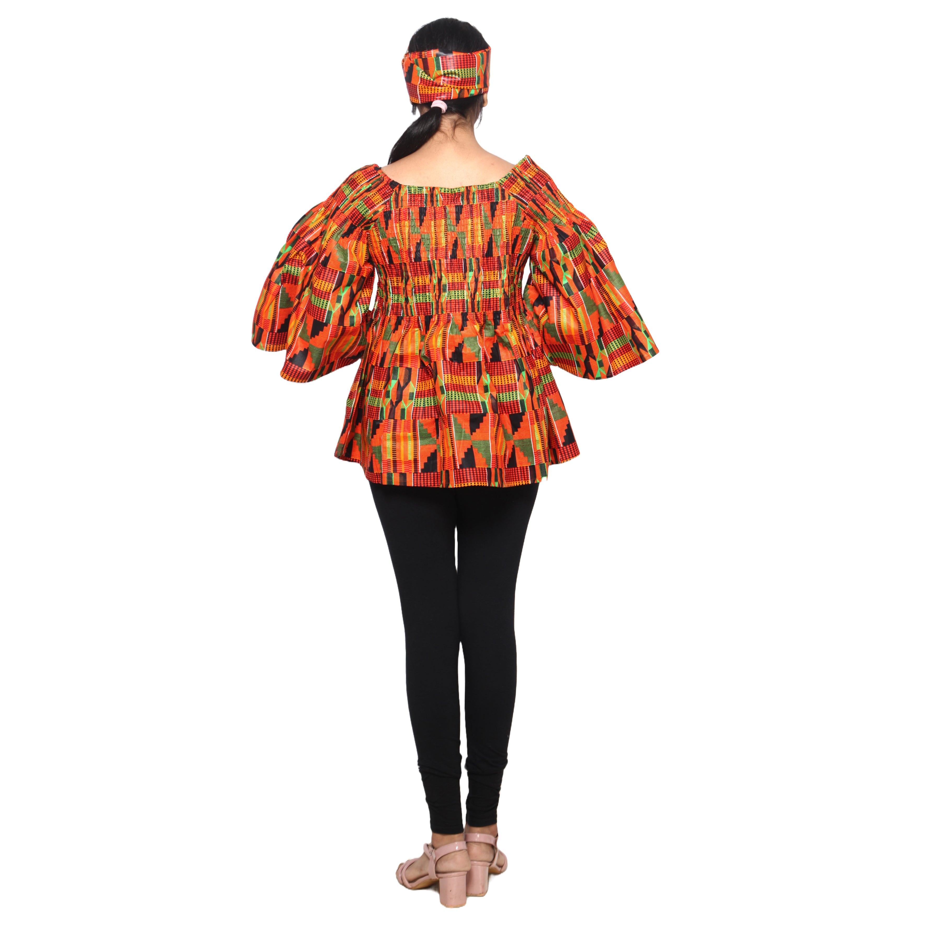 Women's African Off Shoulder Peplum Tunic -- FI-2039