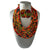 African Fabric Layer Necklace with Disc Earrings -- Jewelry A38