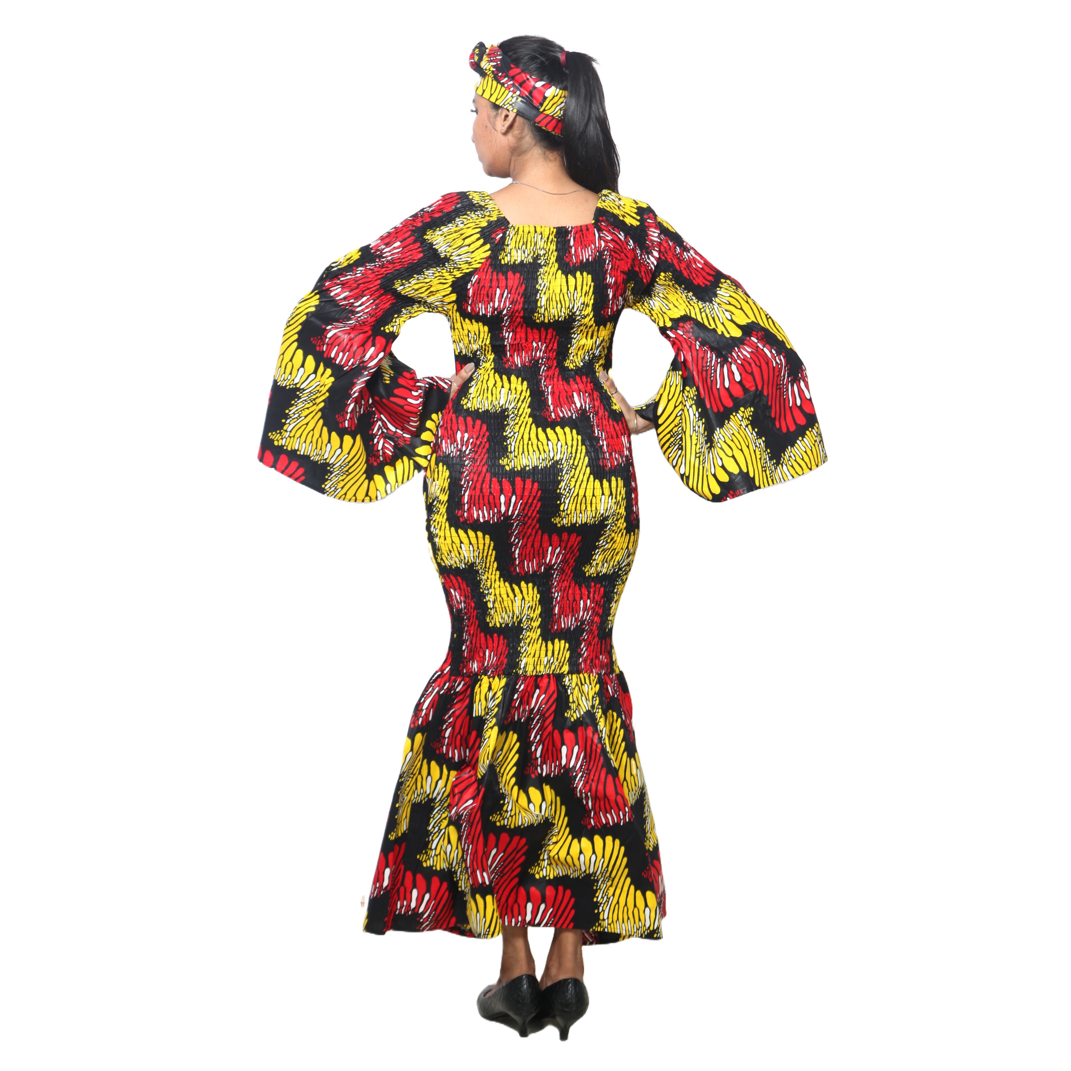 Women's Off Shoulder Smocking Mermaid Maxi -- FI-50075