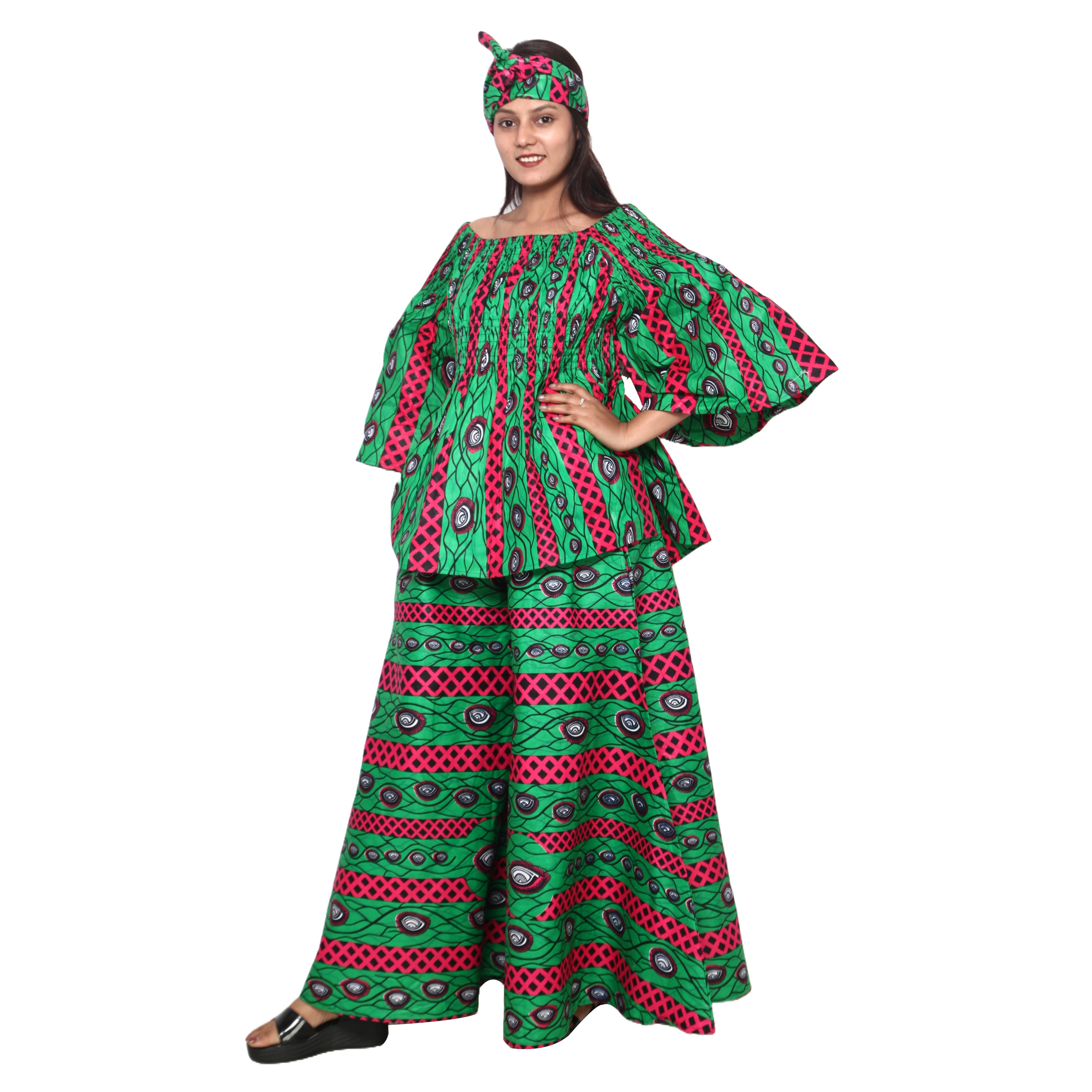 Peplum Tunic Top with Matching Palazzo Pants -- FI-50 and FI-2039 SET